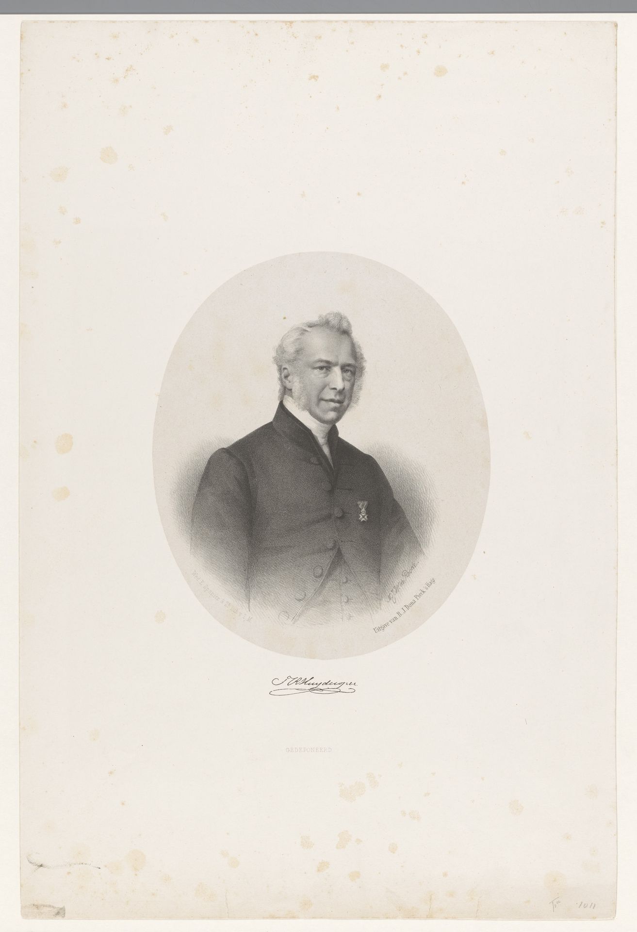 Portret van Theodoor Cornelis Reinier Huydecoper by Nicolaas Johannes Wilhelmus de Roode