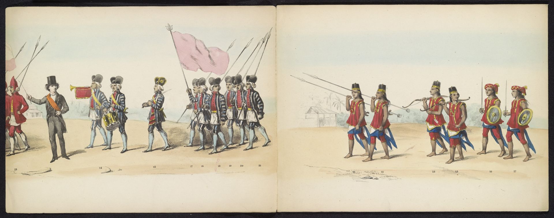 Maskerade van de Delftse studenten, 1857 (plaat 2) by Johan Hendrik Hoffmeister