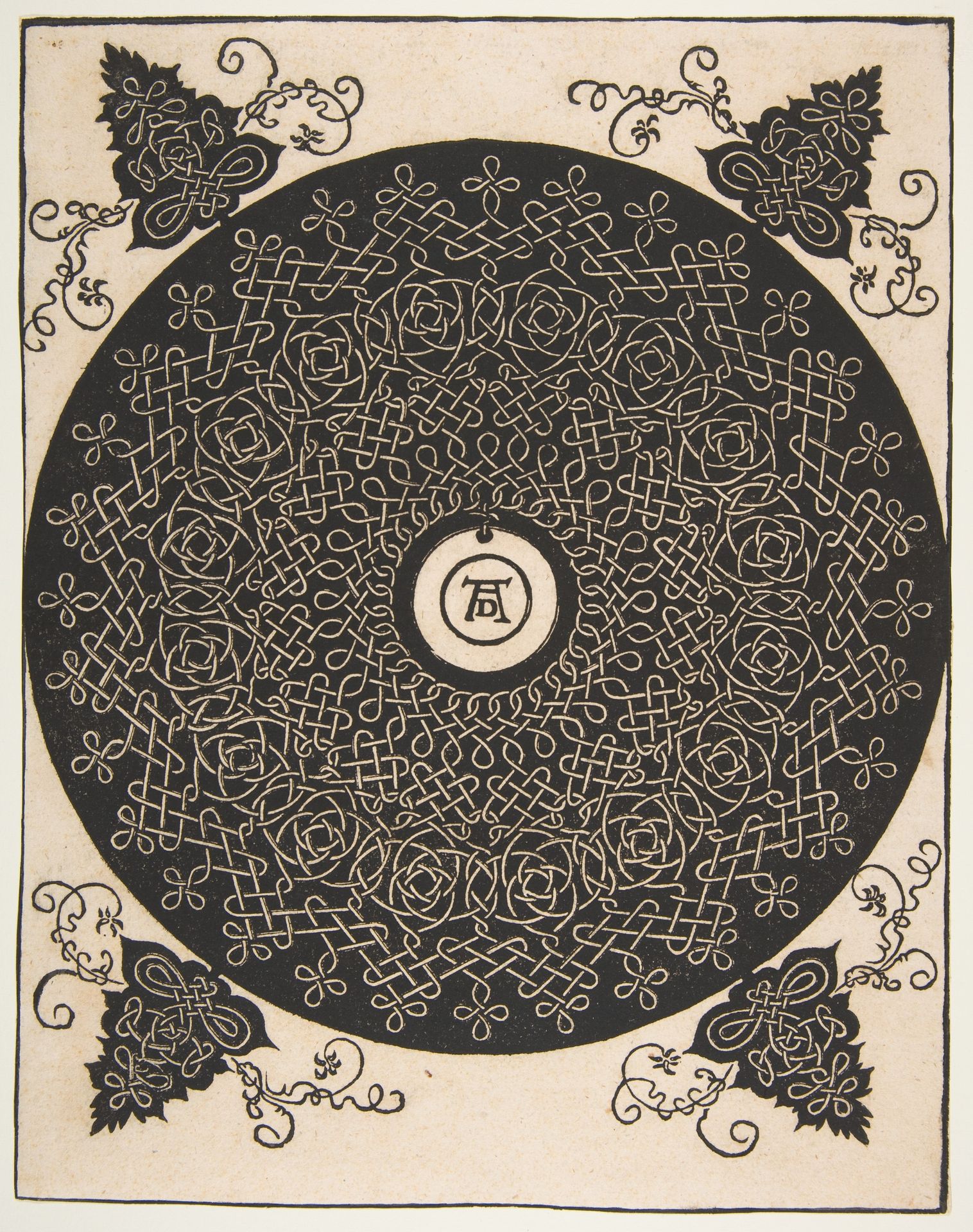 “The Fourth Knot”. Interlaced Roundel with a Round Medallion in its Center by Albrecht Durer
