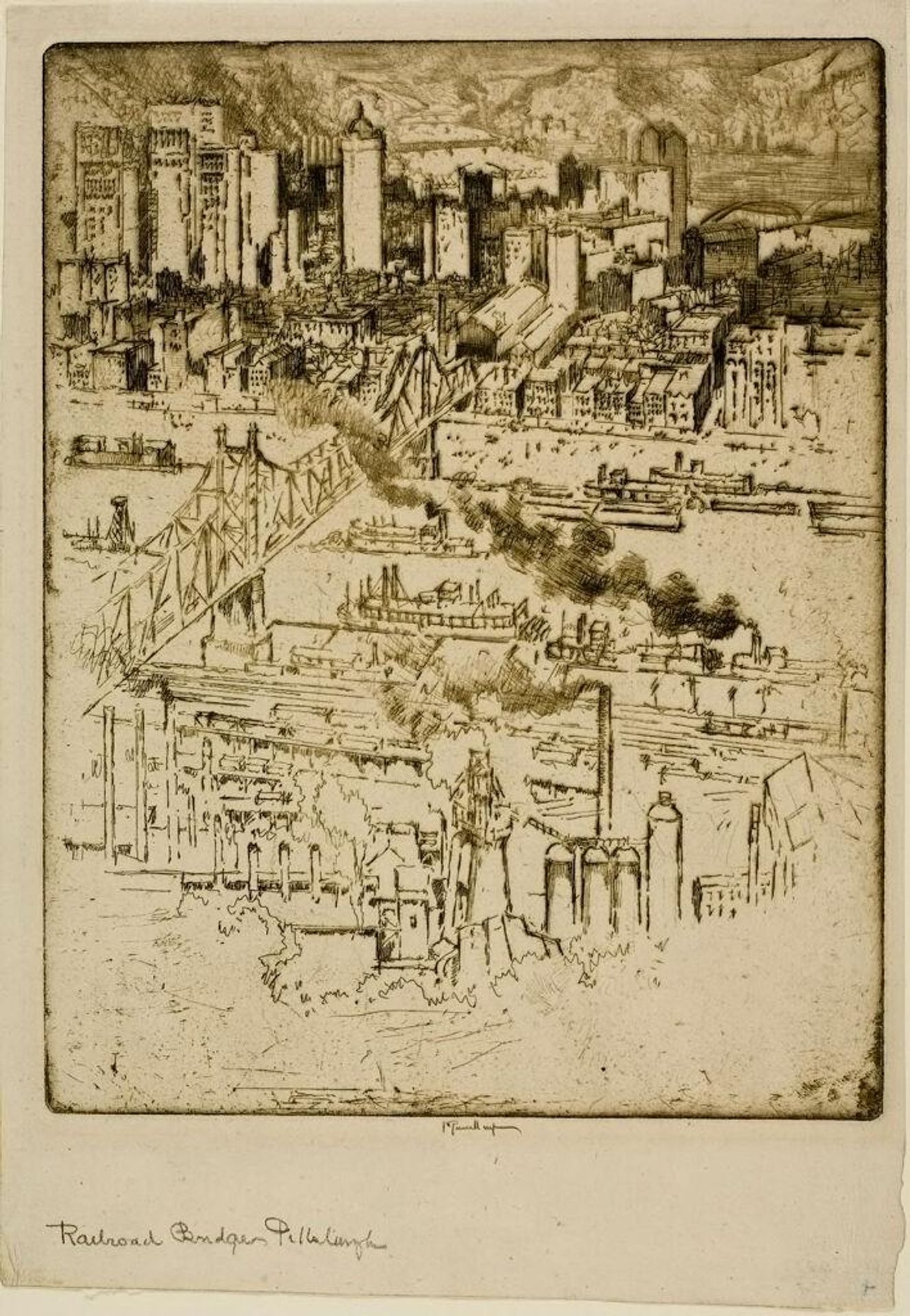 Railway Bridge, Pittsburgh by Joseph Pennell
