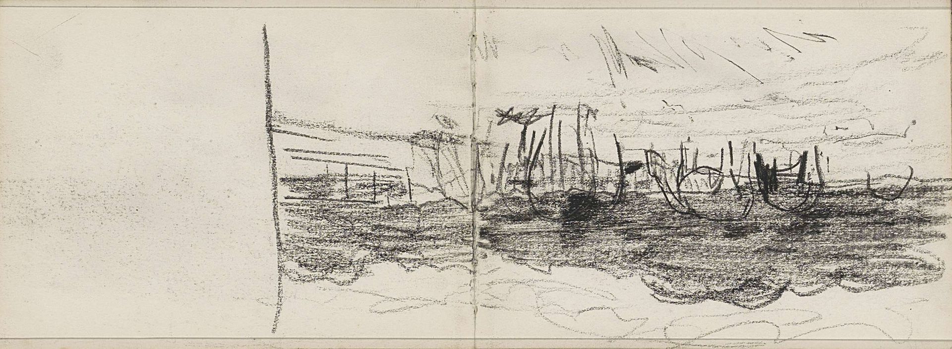Grazend vee in een weiland by Anton Mauve