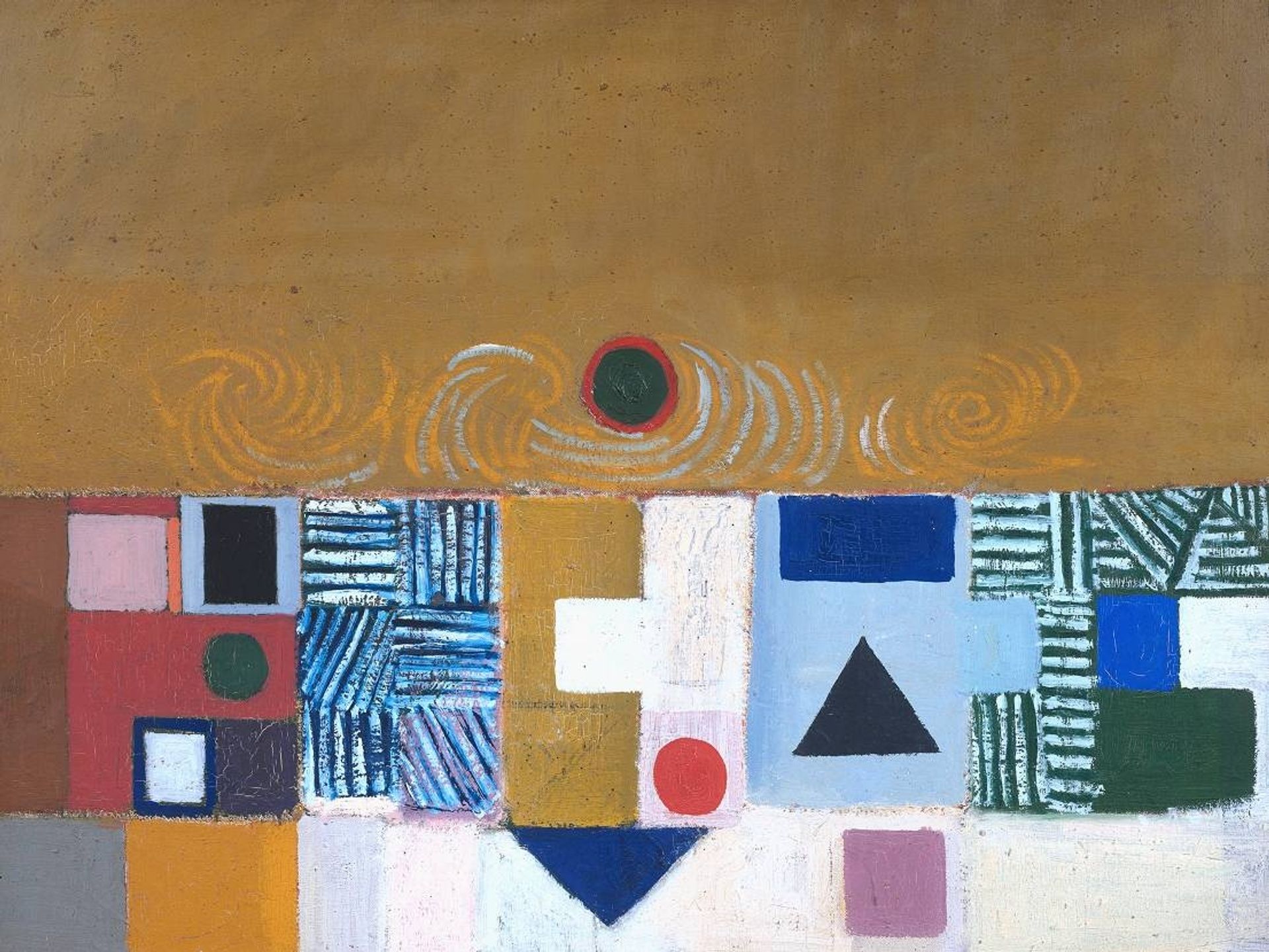 Square Motif, Blue and Gold: The Eclipse by Victor Pasmore
