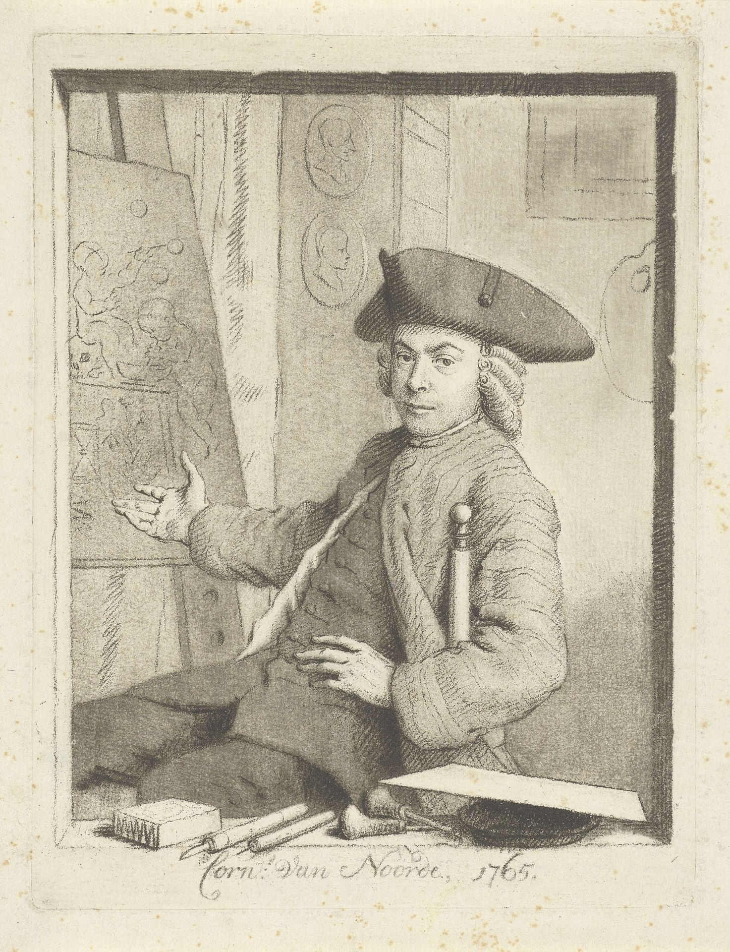 Zelfportret van Cornelis van Noorde by Cornelis van Noorde