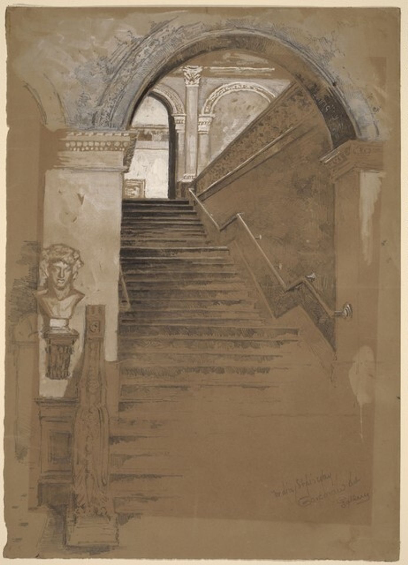 Main Stairway, Corcoran Art Gallery by Joseph Pennell