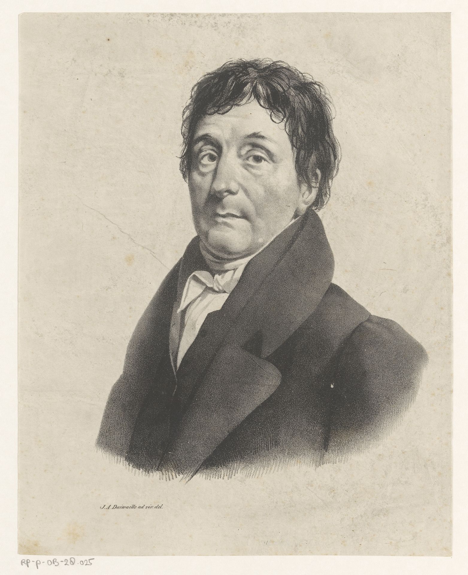 Portret van Jacobus Koning by Jean Augustin Daiwaille
