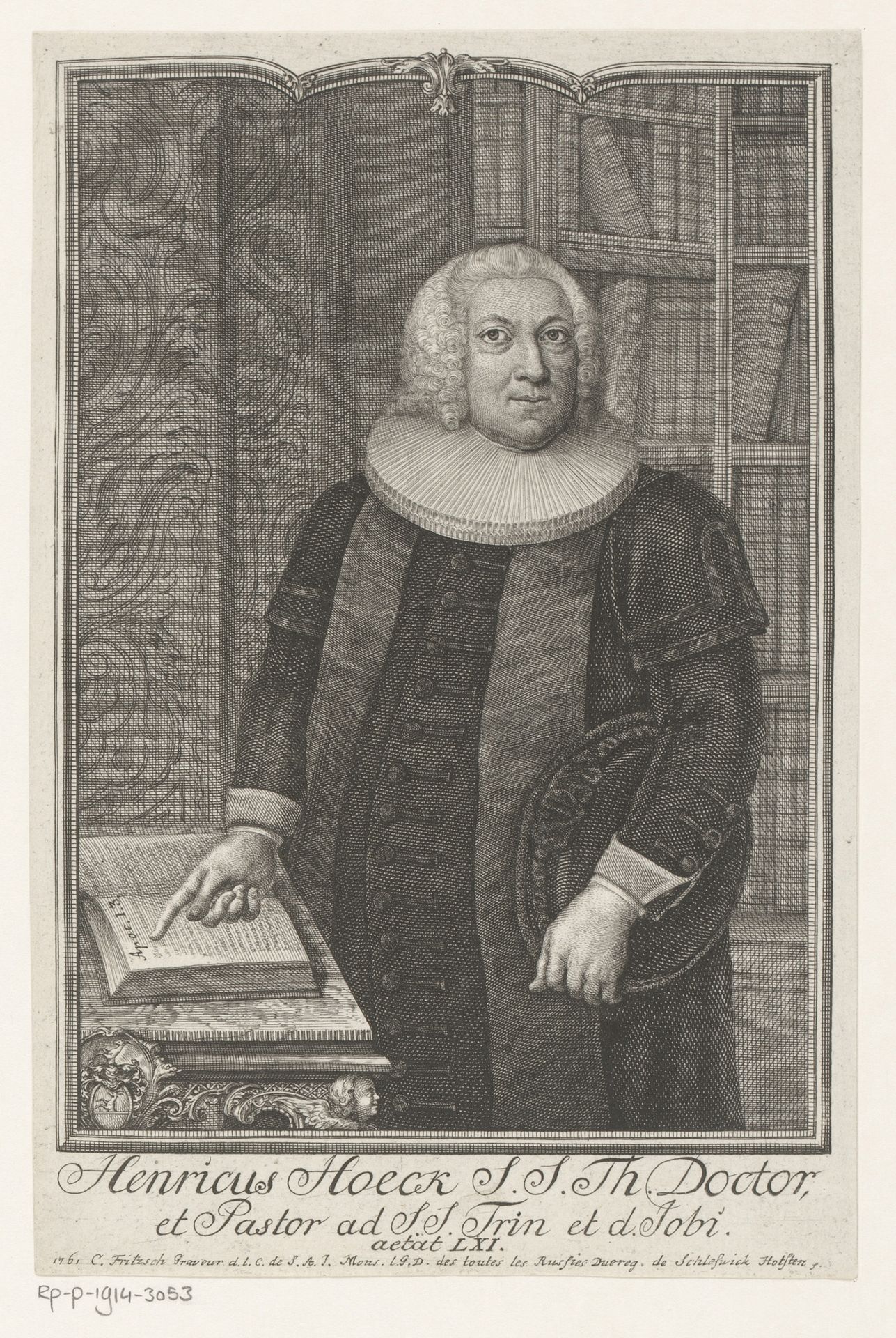 Portret van Heinrich Hoeck op 61-jarige leeftijd by Christian Fritzsch