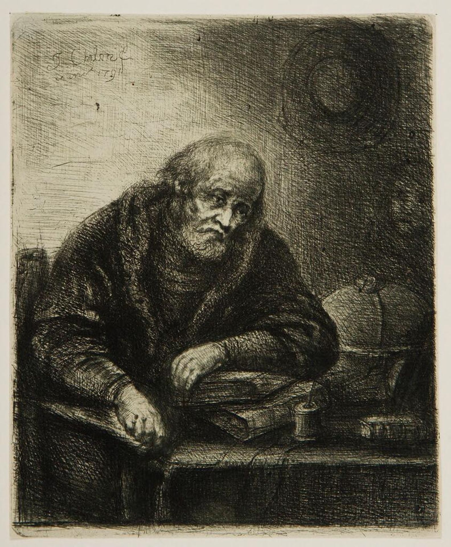 Man Sitting at a Table by Jan Chalon