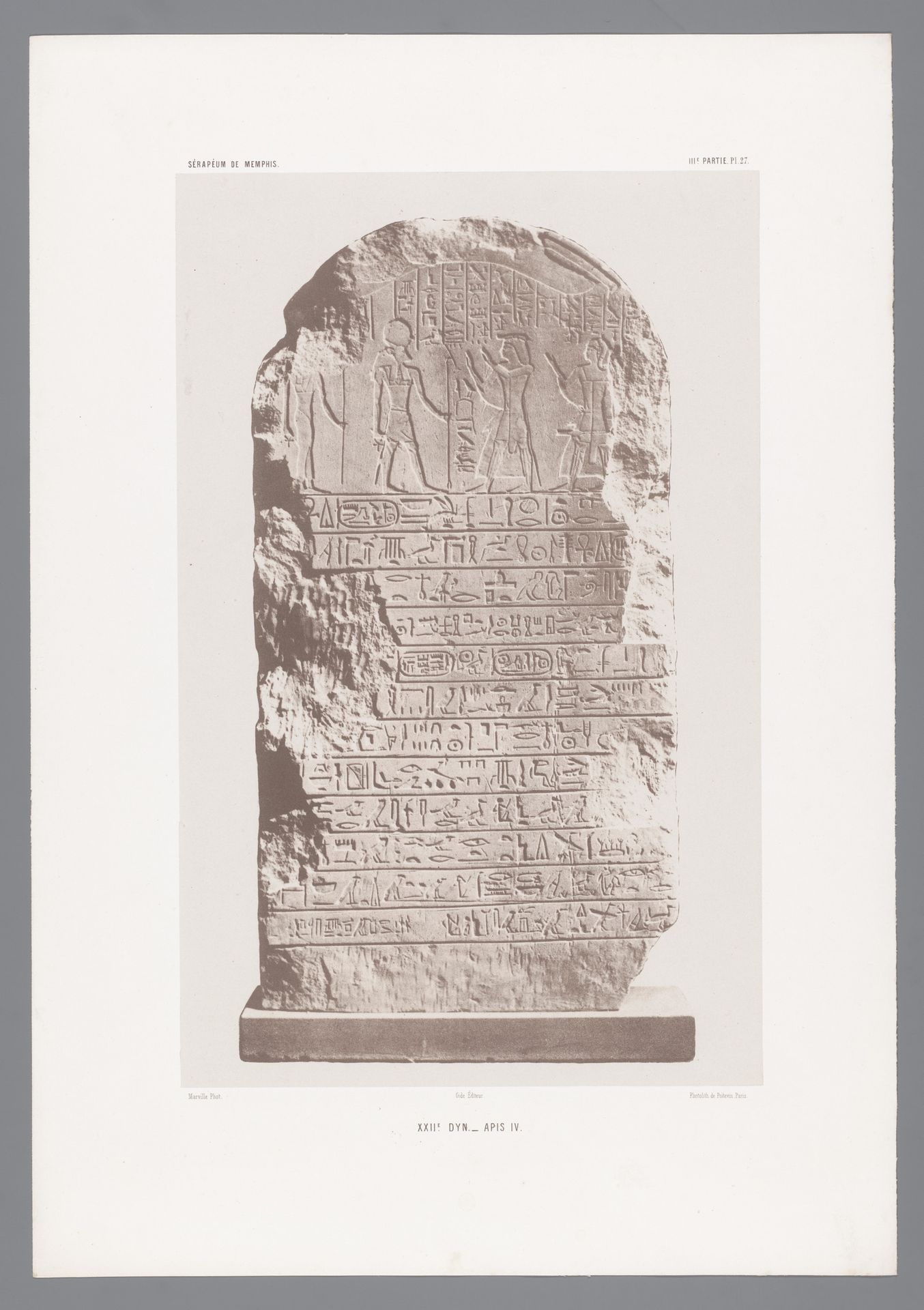 Stèle met hiërogliefen, gevonden bij het Serapeum te Memphis by Charles Marville