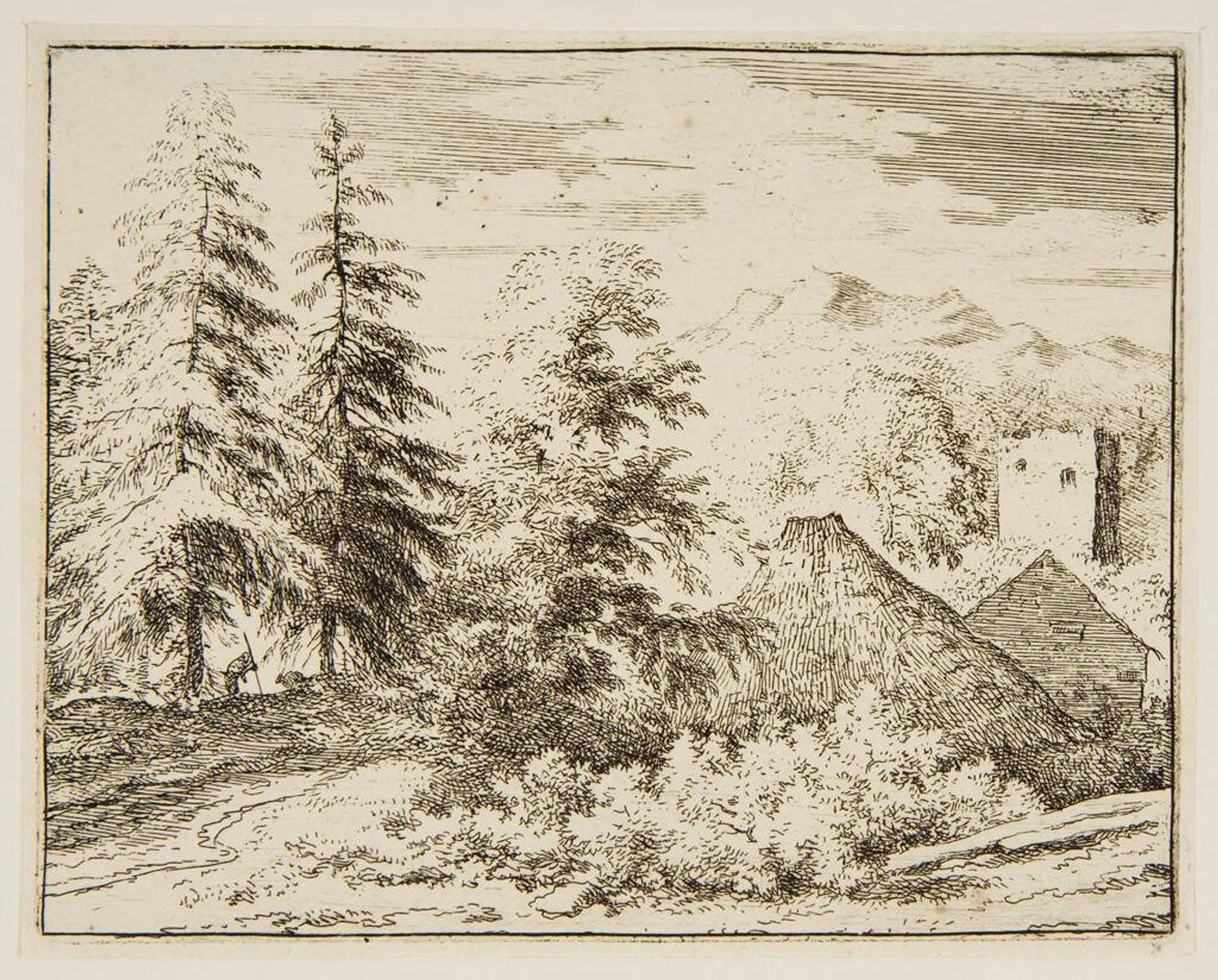 Man between Two Pines by Allart van Everdingen