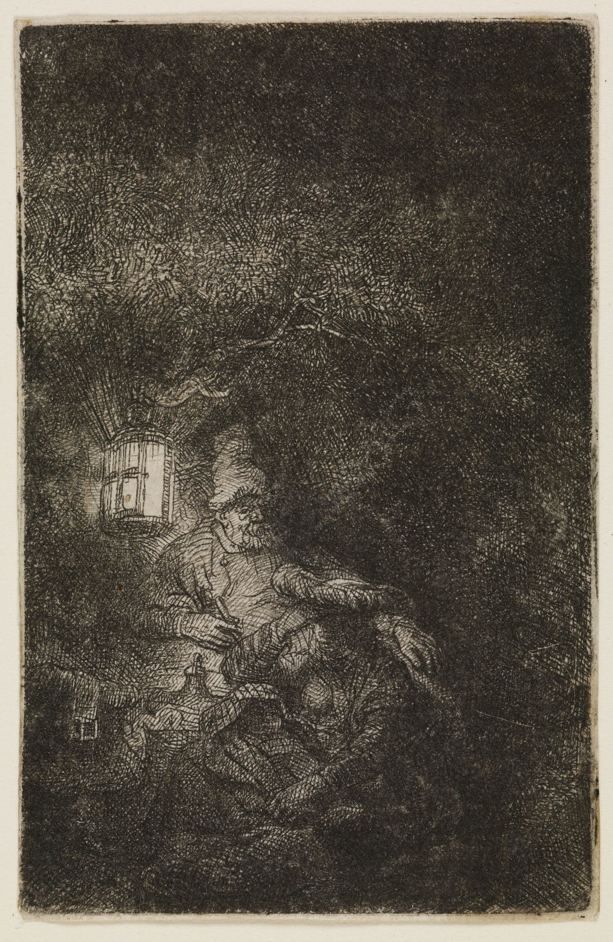 The Rest on the Flight (a night piece) by Rembrandt van Rijn
