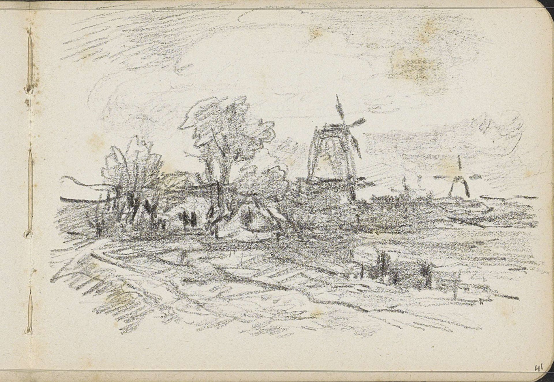 Landschap met molens by Willem Cornelis Rip