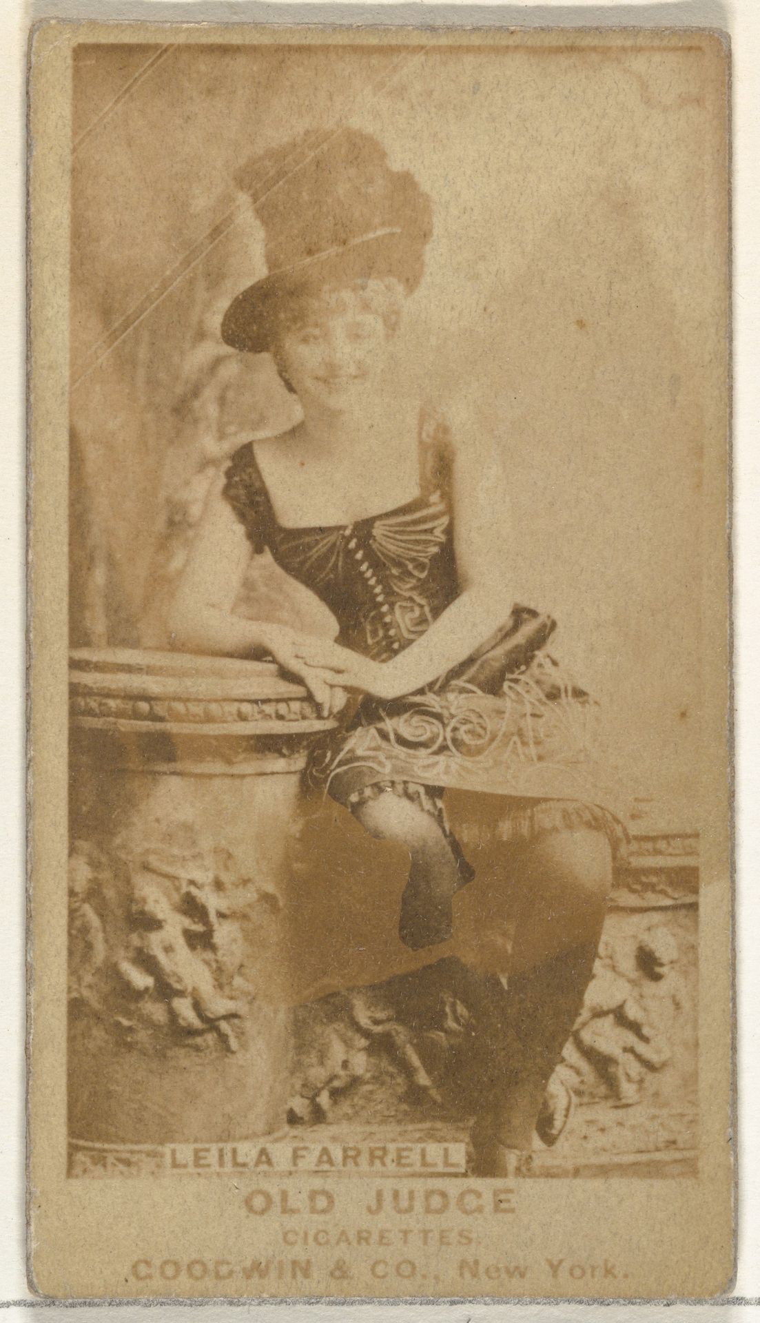 Leila Farrell, from the Actors and Actresses series (N171) for Old Judge Cigarettes by Goodwin & Company