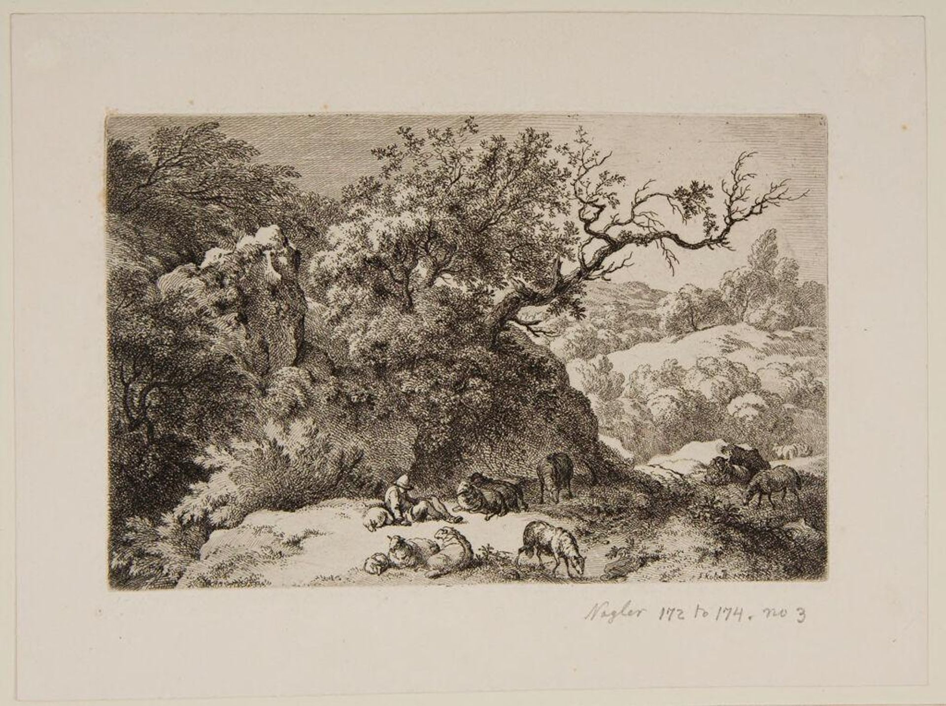 Two Men with a Dog by the Shore by Ferdinand Kobell