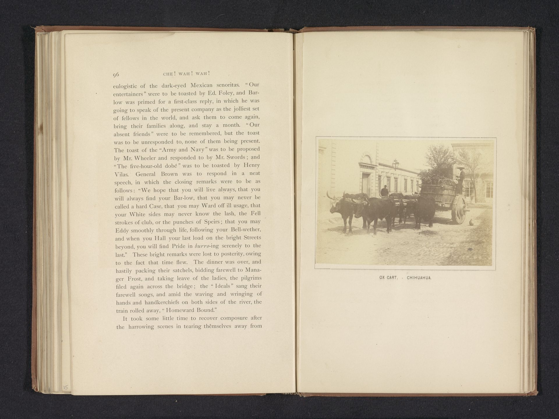 Gezicht op een ossenwagen in Chihuahua by R.D. Cleveland