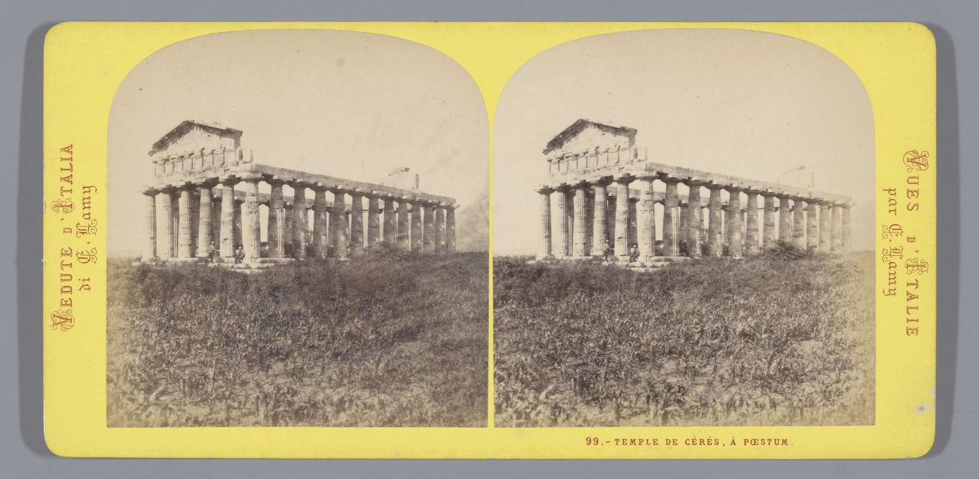 Tempel van Athena in Paestum by Ernest Eléonor Pierre Lamy