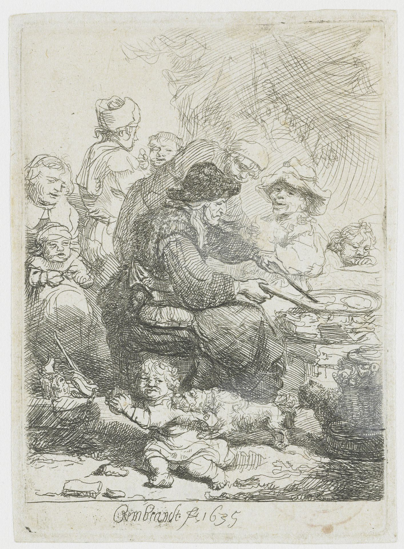 The pancake woman by Rembrandt van Rijn