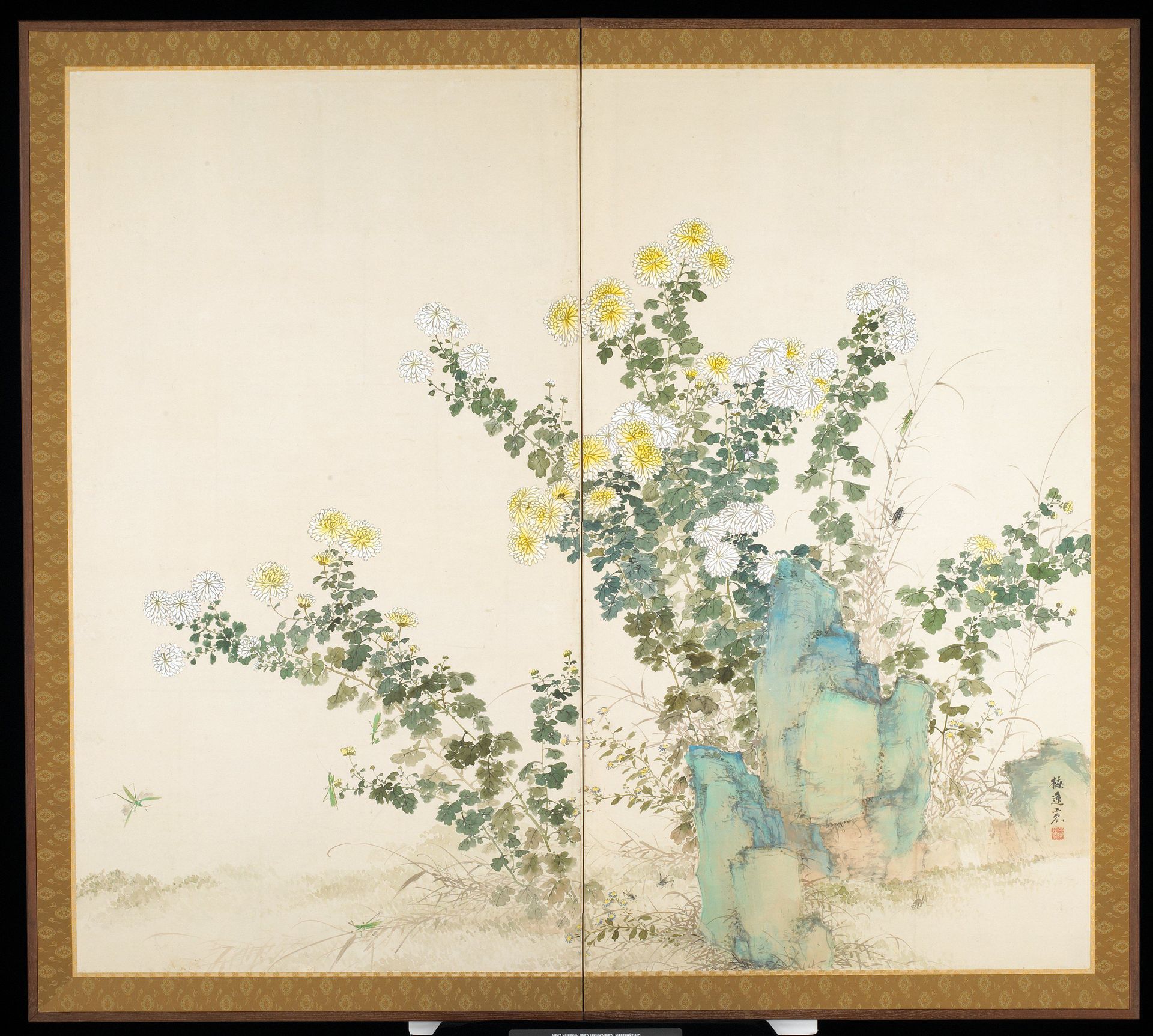 Fall [right of a pair of Flowers and Insects of Spring and Fall] by Yamamoto Baiitsu