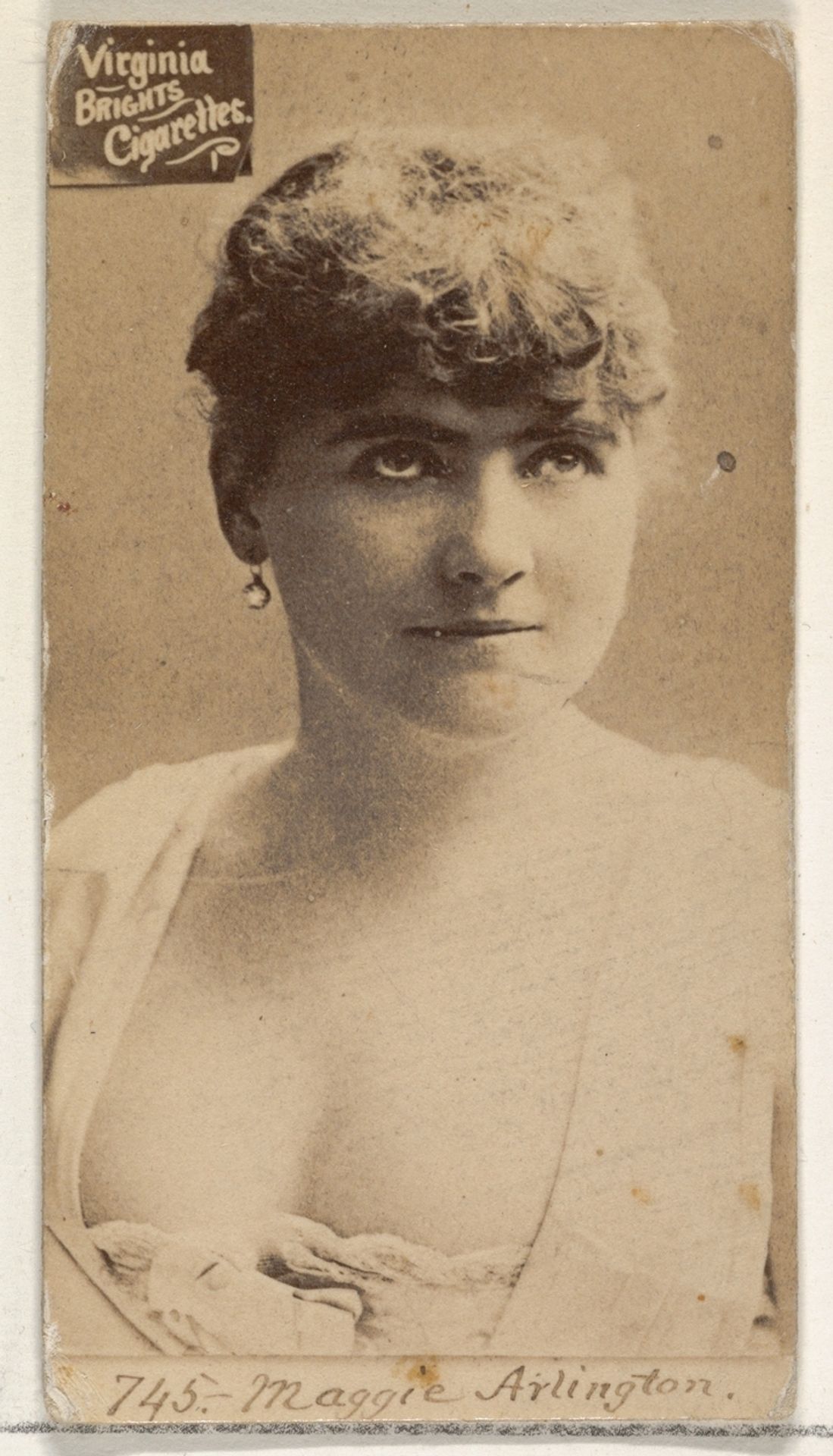 Card 745, Maggie Arlington, from the Actors and Actresses series (N45, Type 2) for Virginia Brights Cigarettes by Allen & Ginter