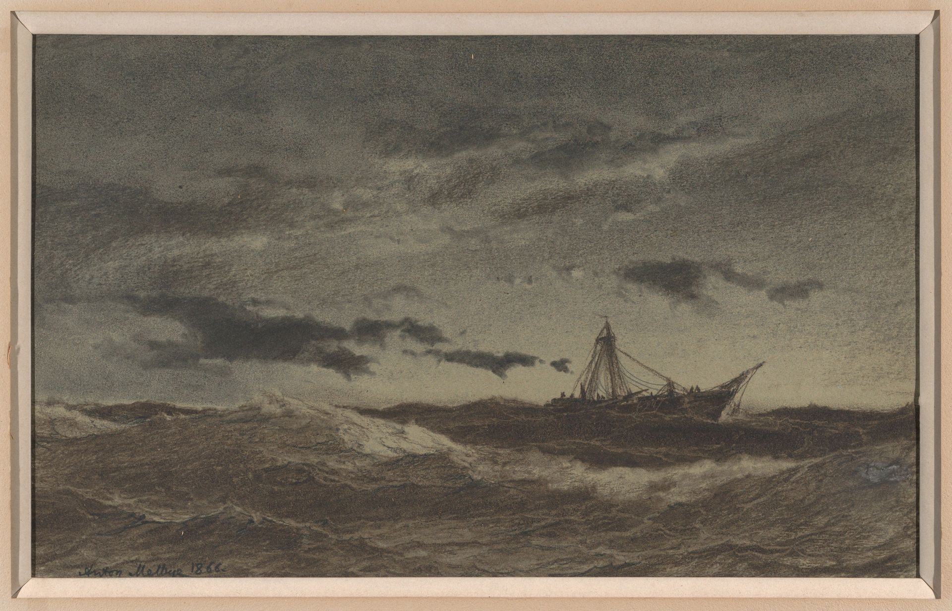 Fishing Boat at Sea by Anton Melbye