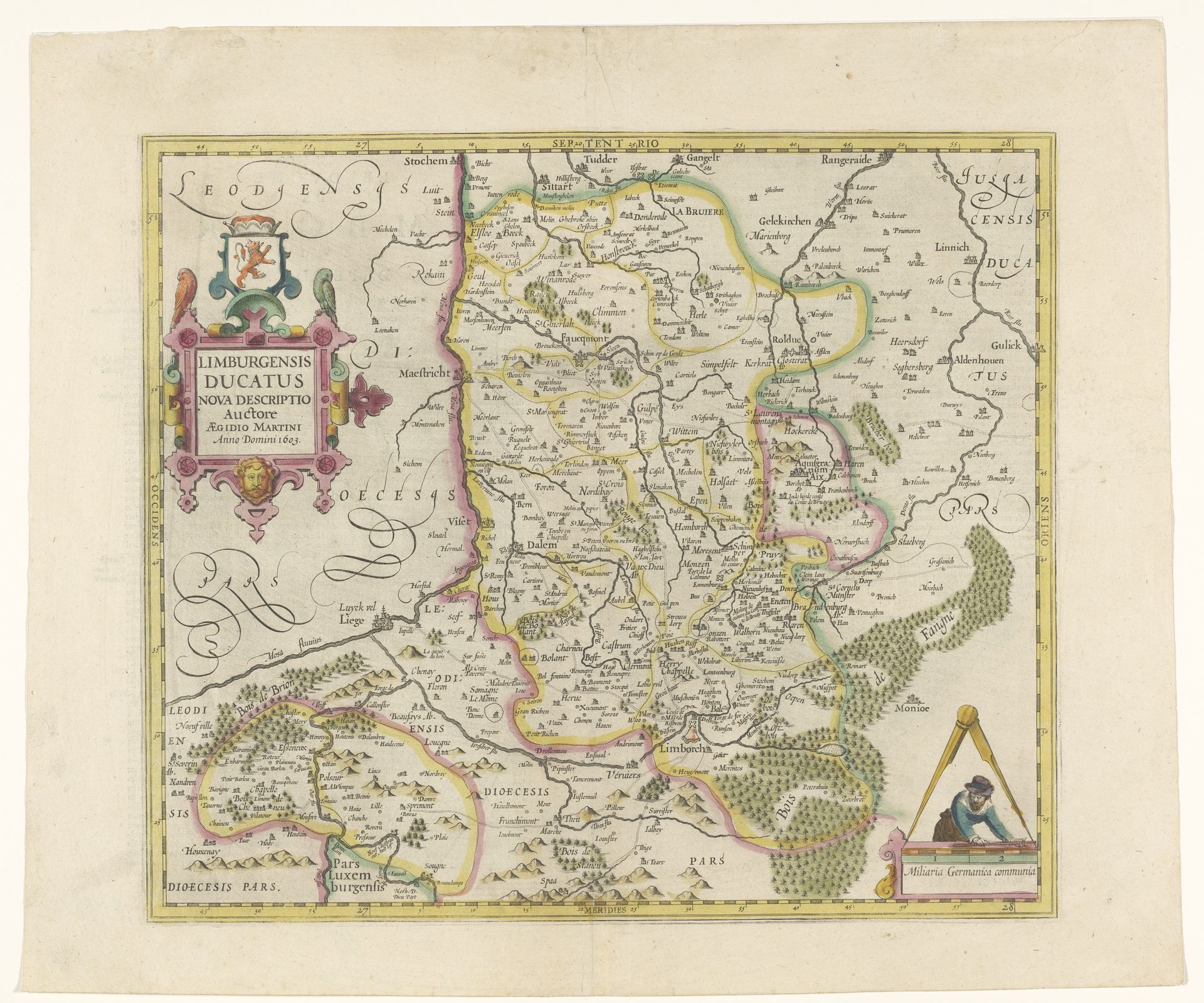 Kaart van het hertogdom Limburg by Anonymous