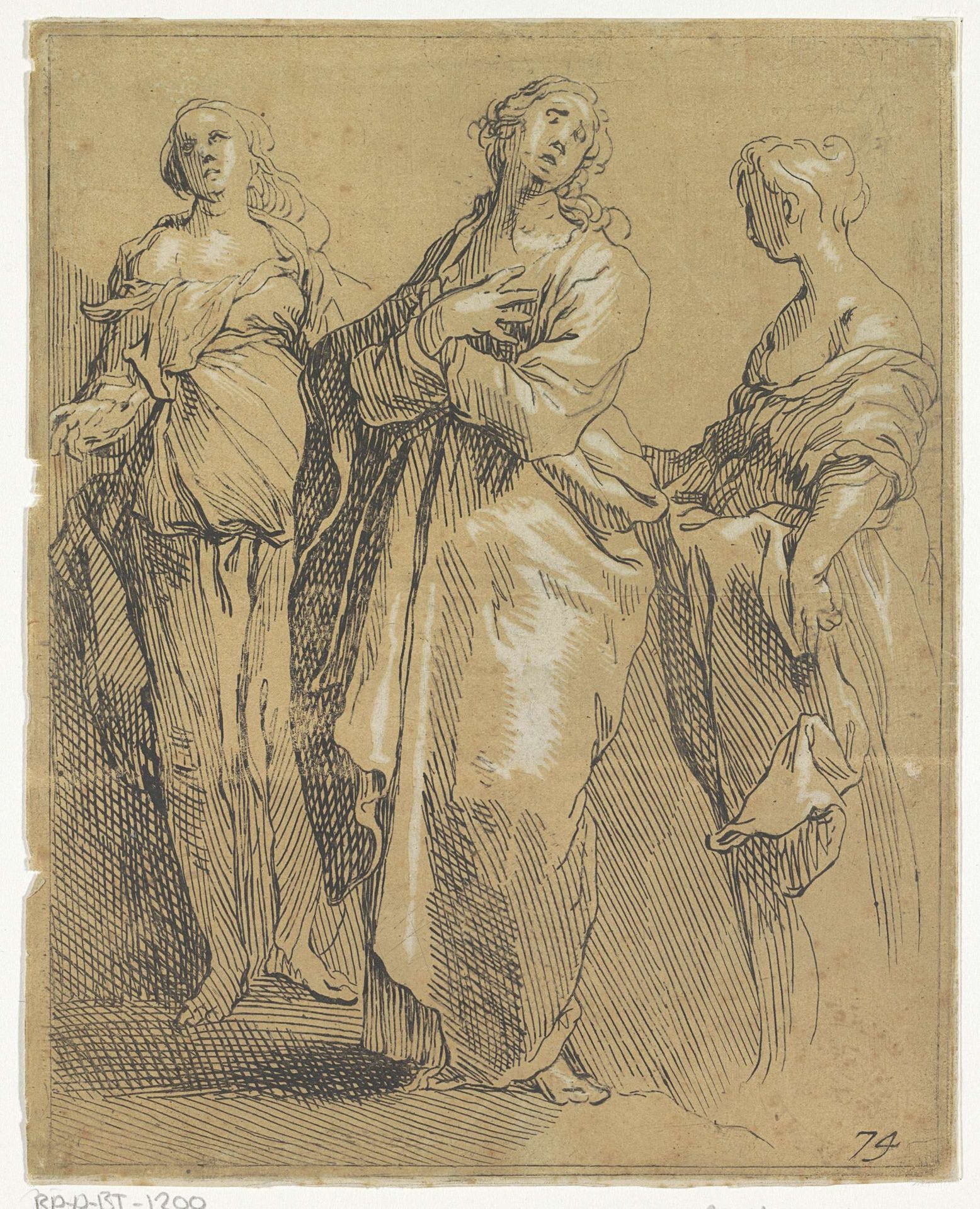 Drie staande figuren by Frederick Bloemaert