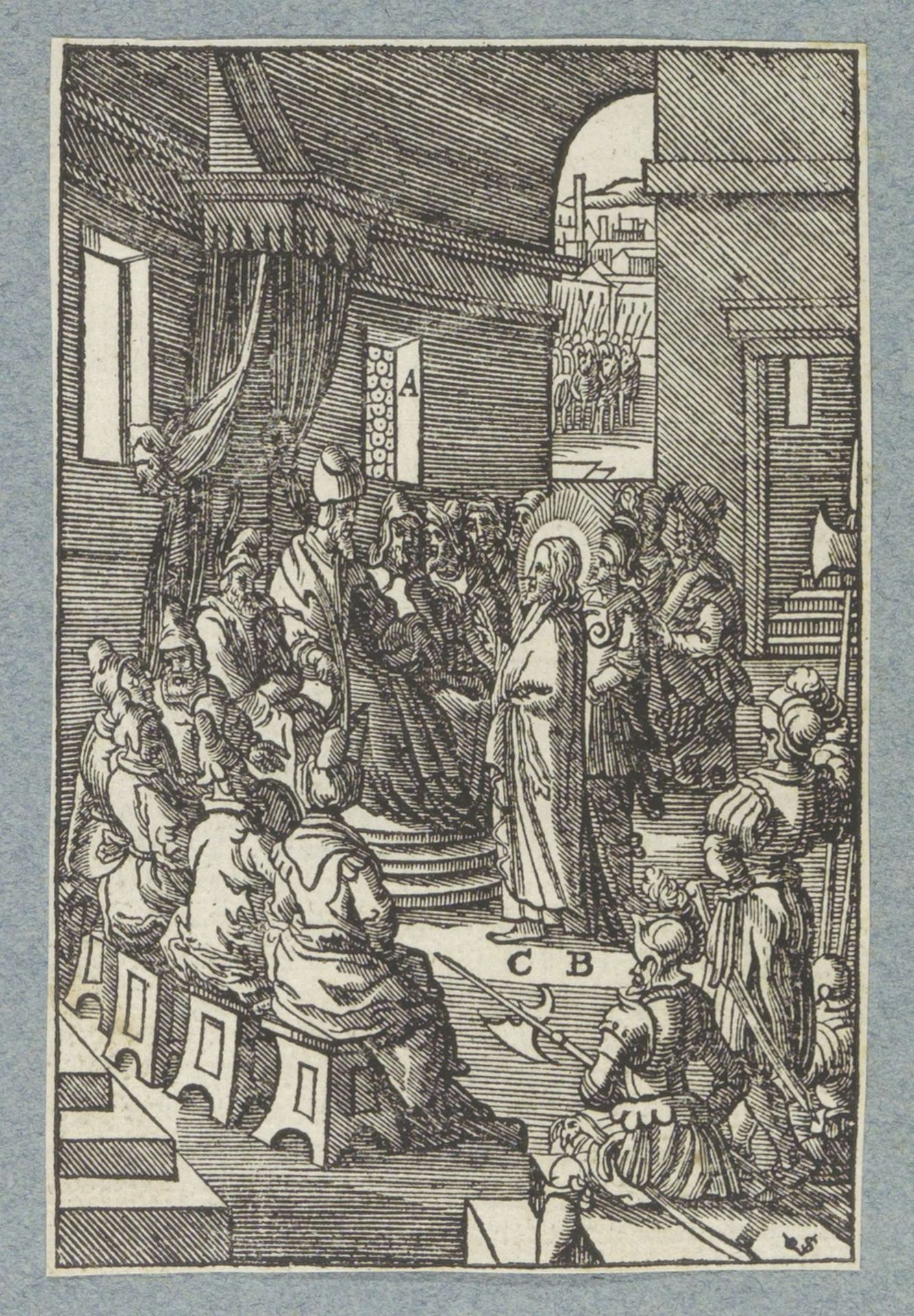 Christus voor het Sanhedrin en de oudsten by Christoffel van (II) Sichem
