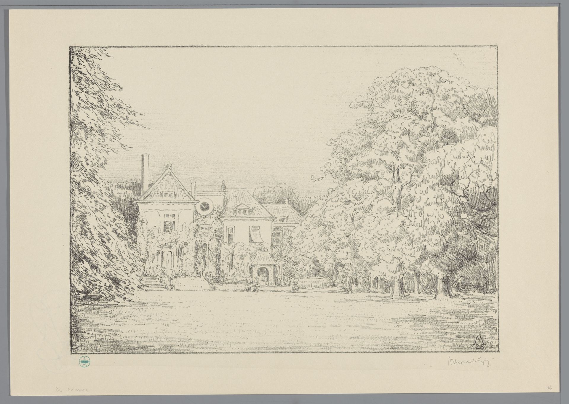 Gezicht op Huis te Werve vanuit de tuin by Simon Moulijn