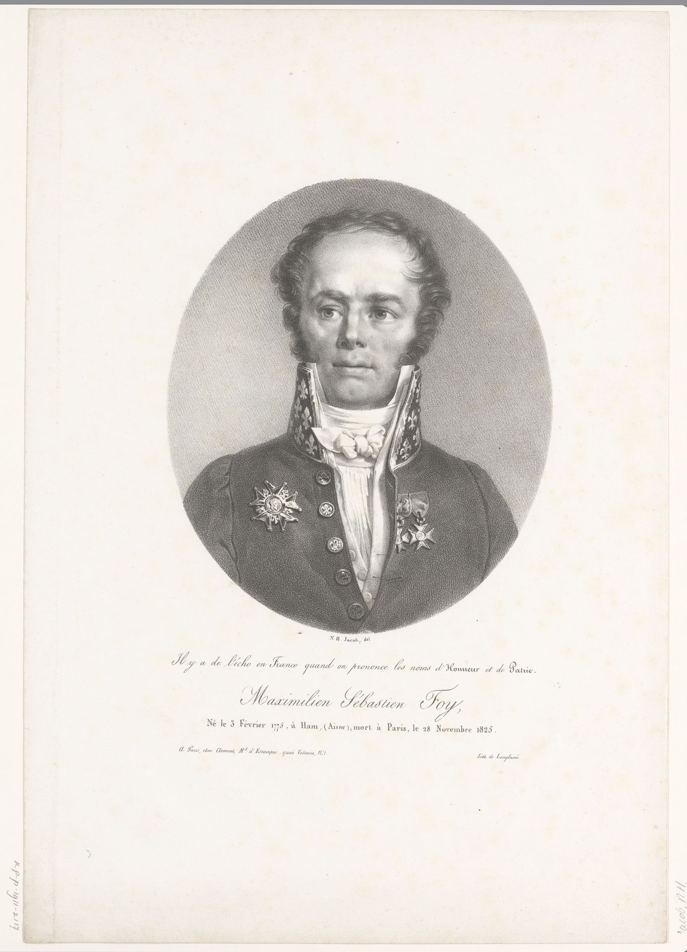 Portret van Maximilien Sébastien Foy by Nicolas Henri Jacob