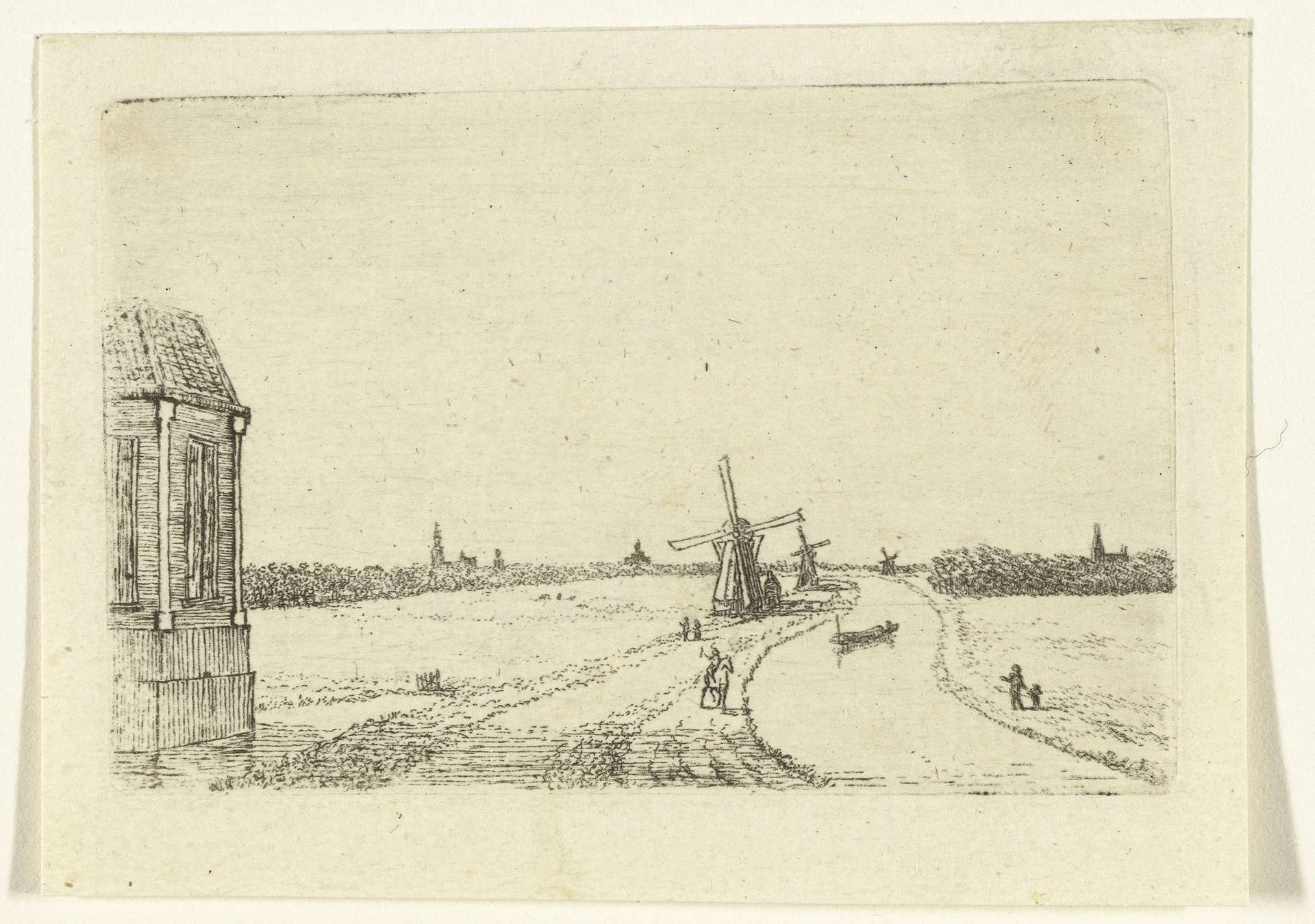 Gezicht op de Haagsche Vaart met molens by Ernst Willem Jan Bagelaar
