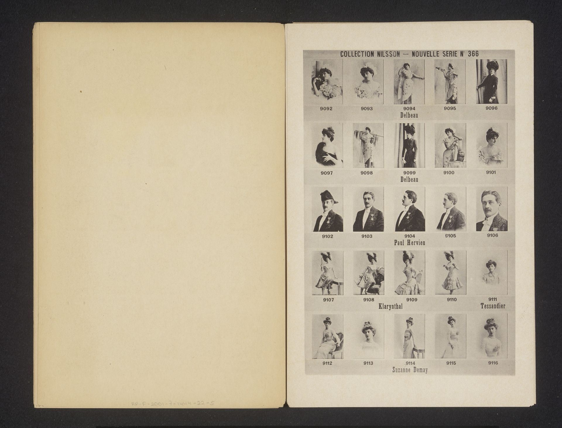 25 portretten van Delbeau, Paul Hervieu, Klarynthal, Tessandier en Suzanne Demay by Anonymous