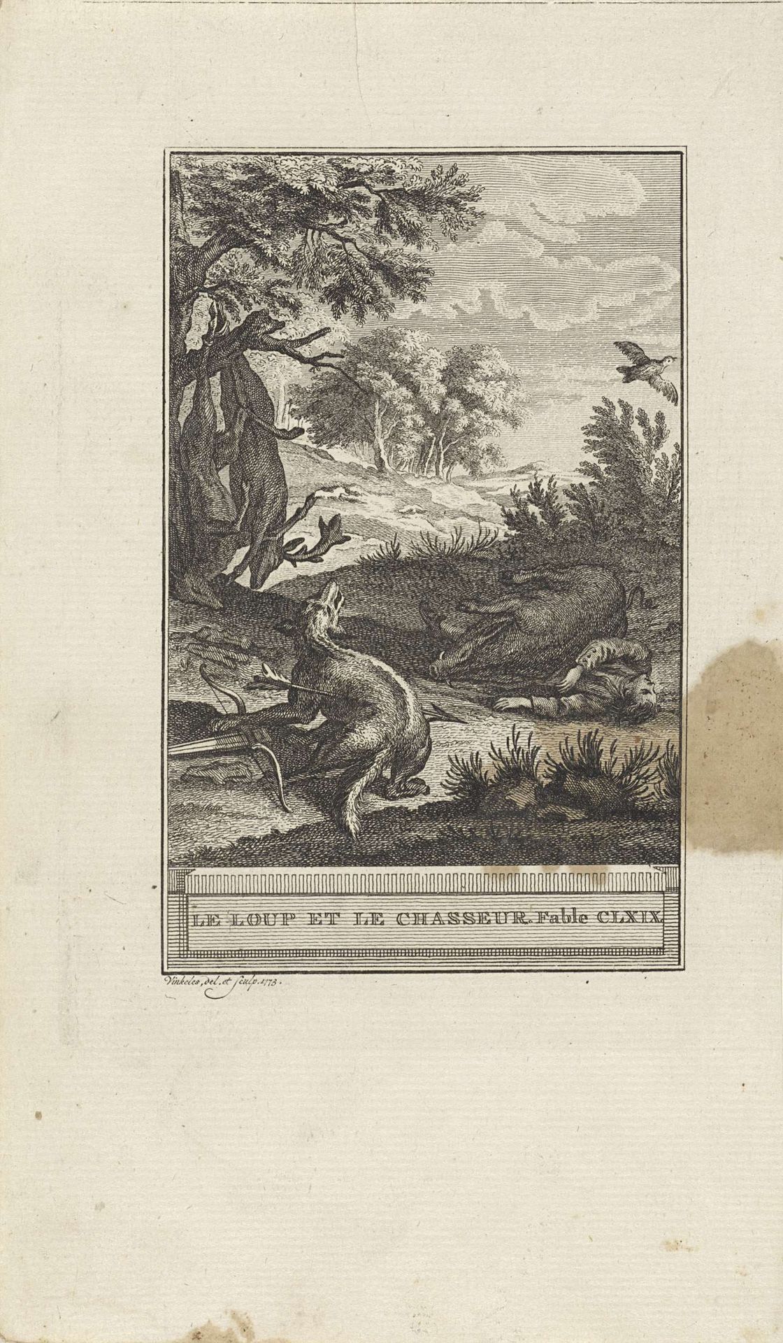 De jager en de wolf by Reinier Vinkeles