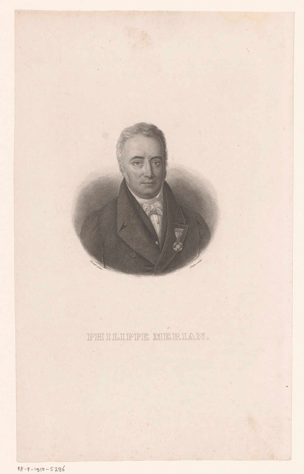Portret van Philipp Merian by Ferdinand Sébastien Goulu