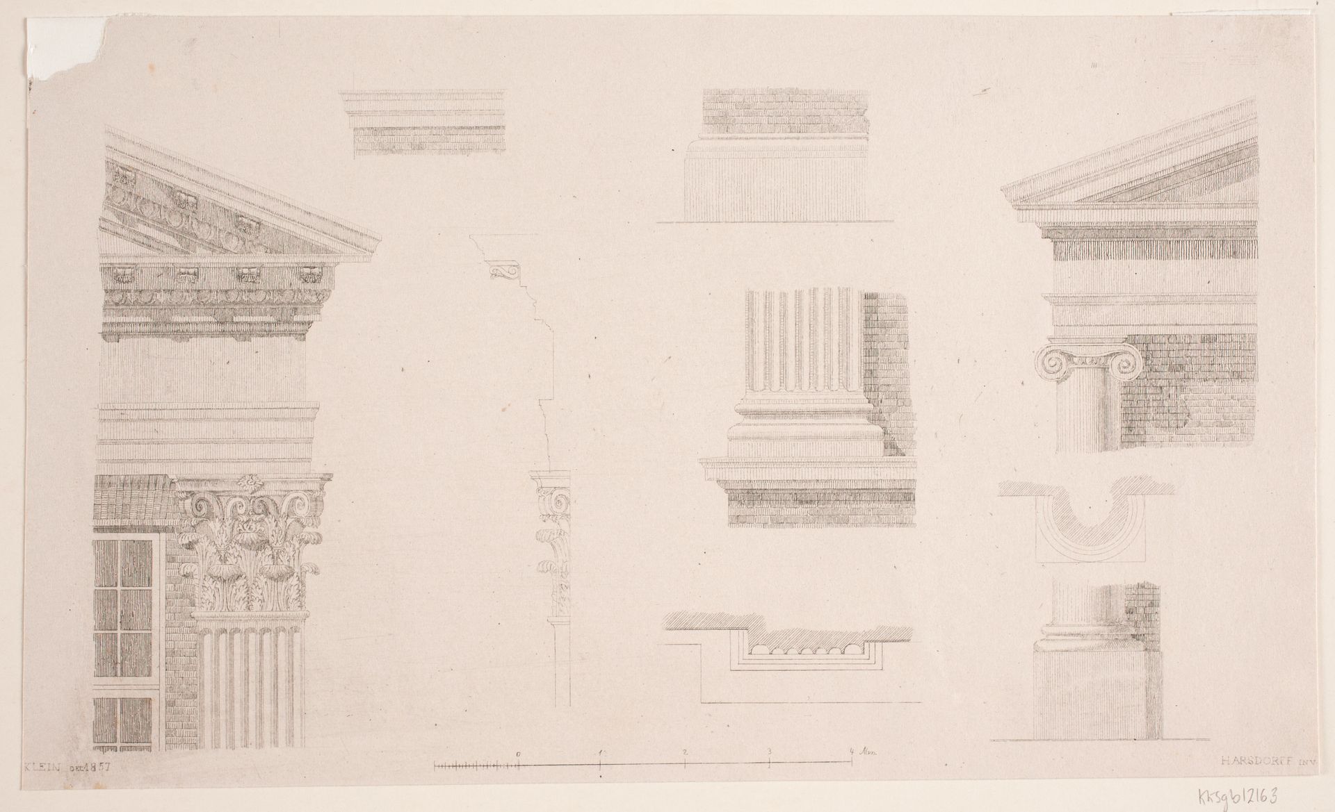 Blad med arkitektur. Detaljer fra Peschiers Gård by Vilhelm Klein