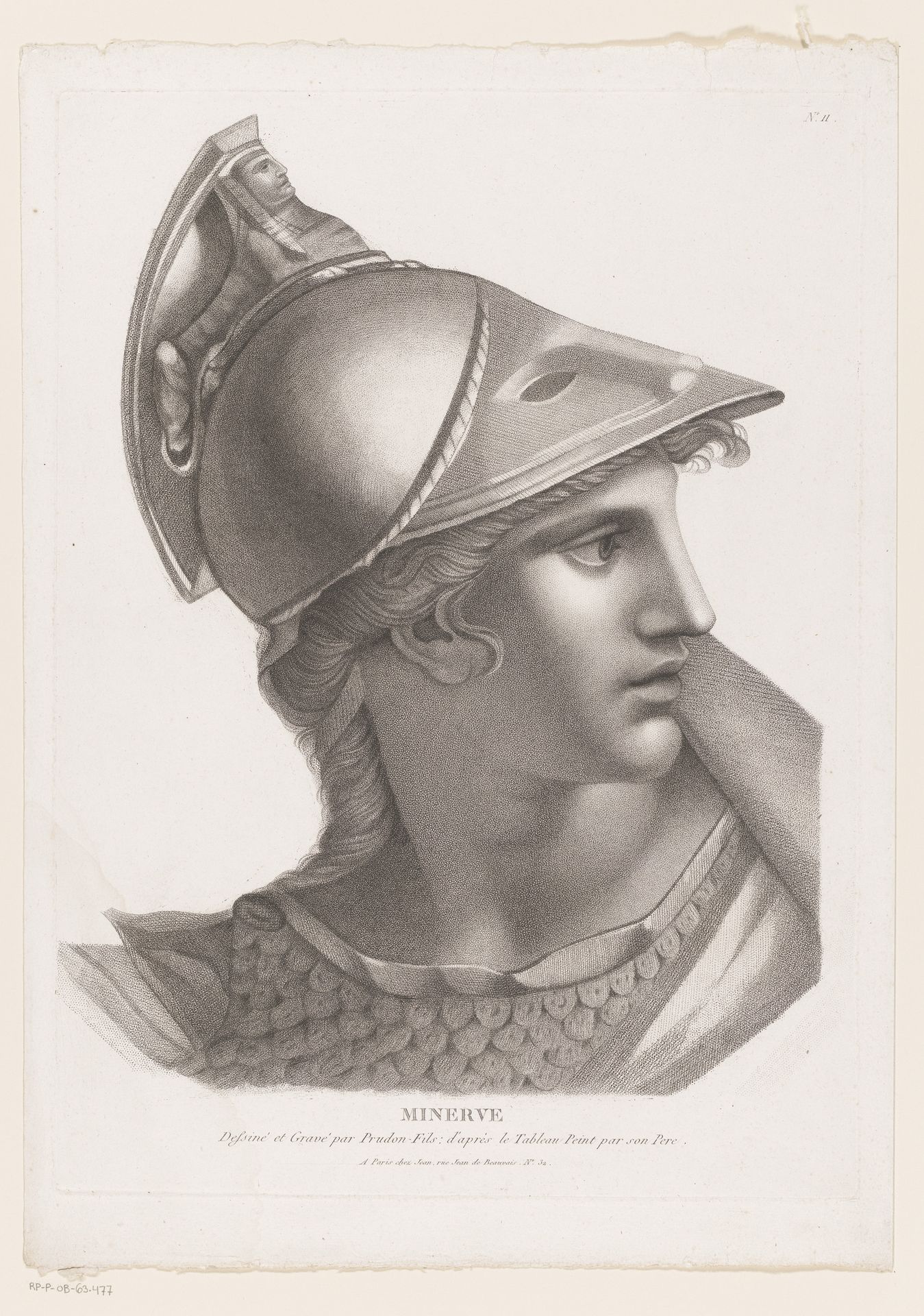 Hoofd van Minerva by Jean Prud'hon