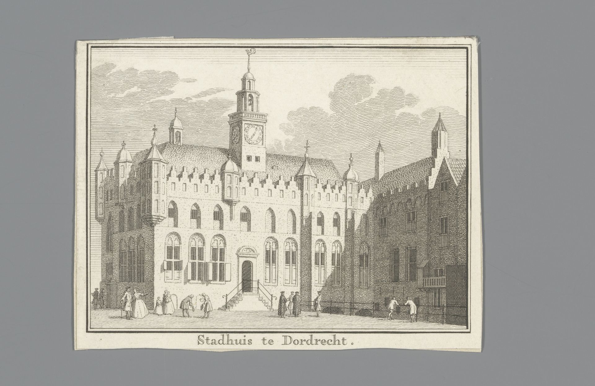 Gezicht op het stadhuis van Dordrecht by Jan Caspar Philips