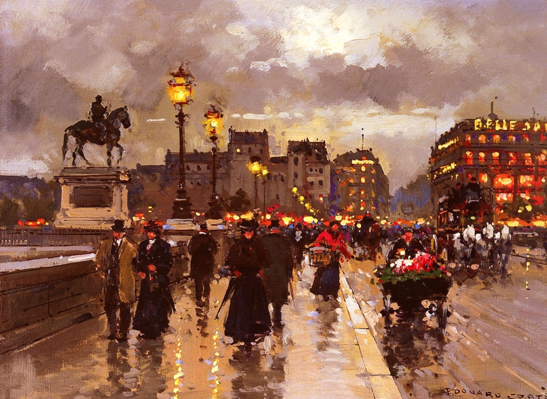 New Bridge, Paris by Edouard Cortes