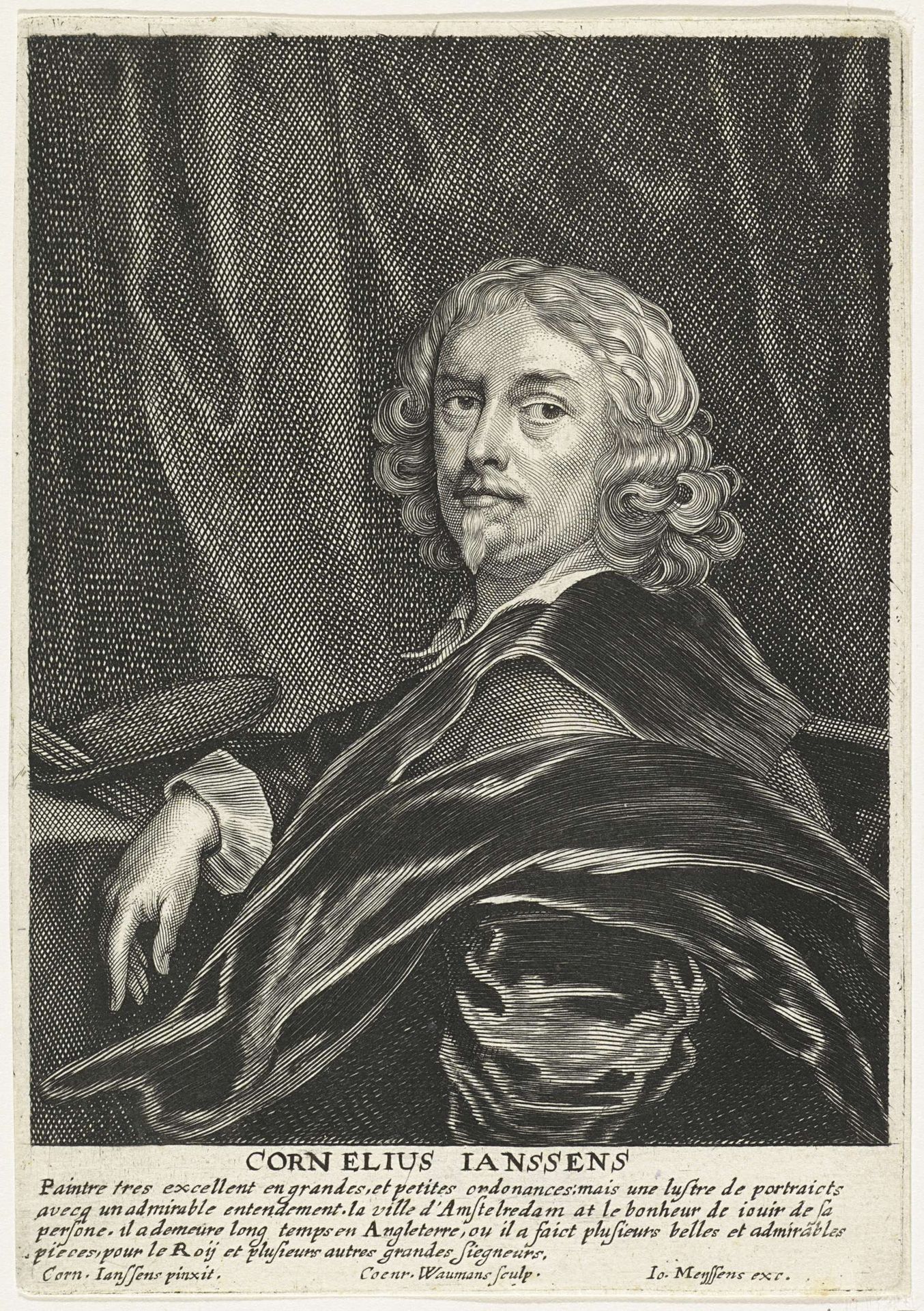 Portret van de schilder Cornelis Jonson van Ceulen (I) by Coenraet Waumans