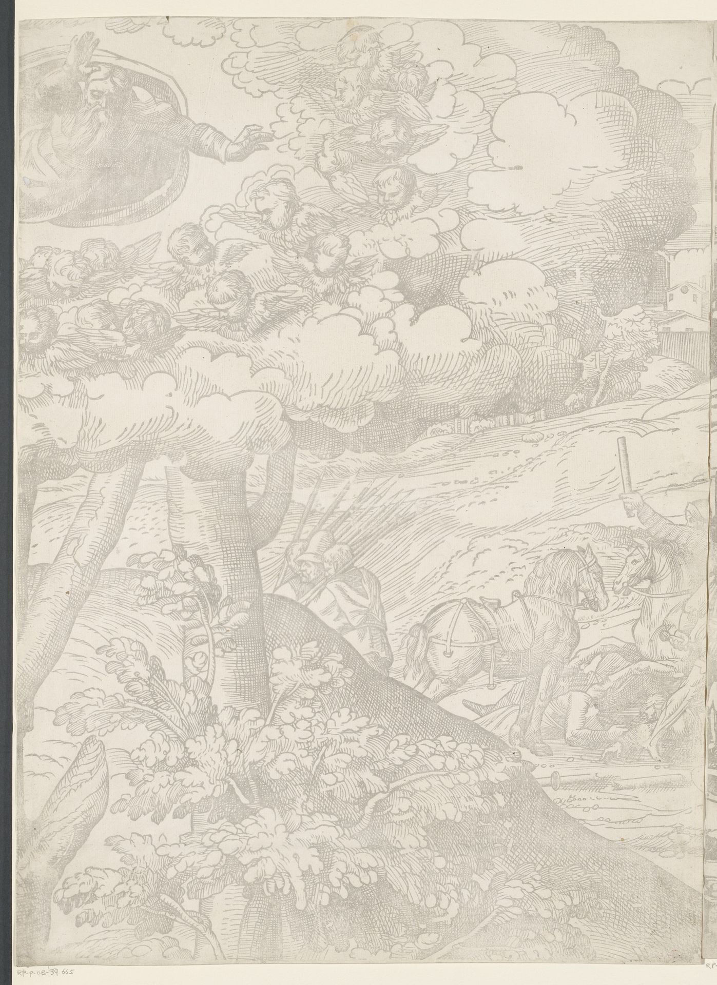 Martelaarschap van de tienduizend (derde deel) by Domenico Campagnola