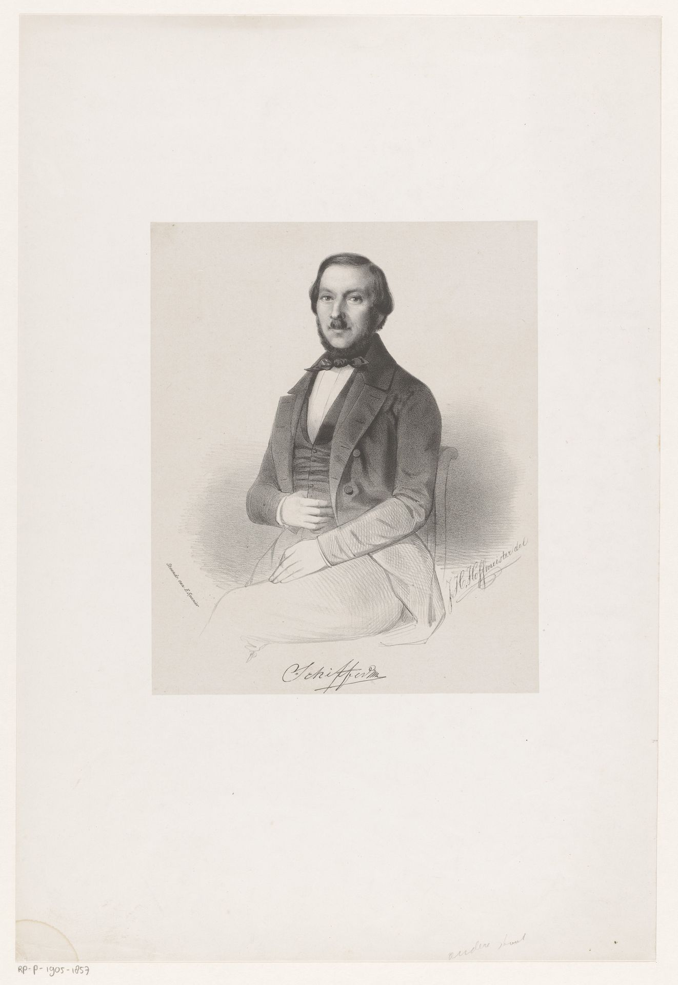 Portret van Cornelis Schiffer by Johan Hendrik Hoffmeister