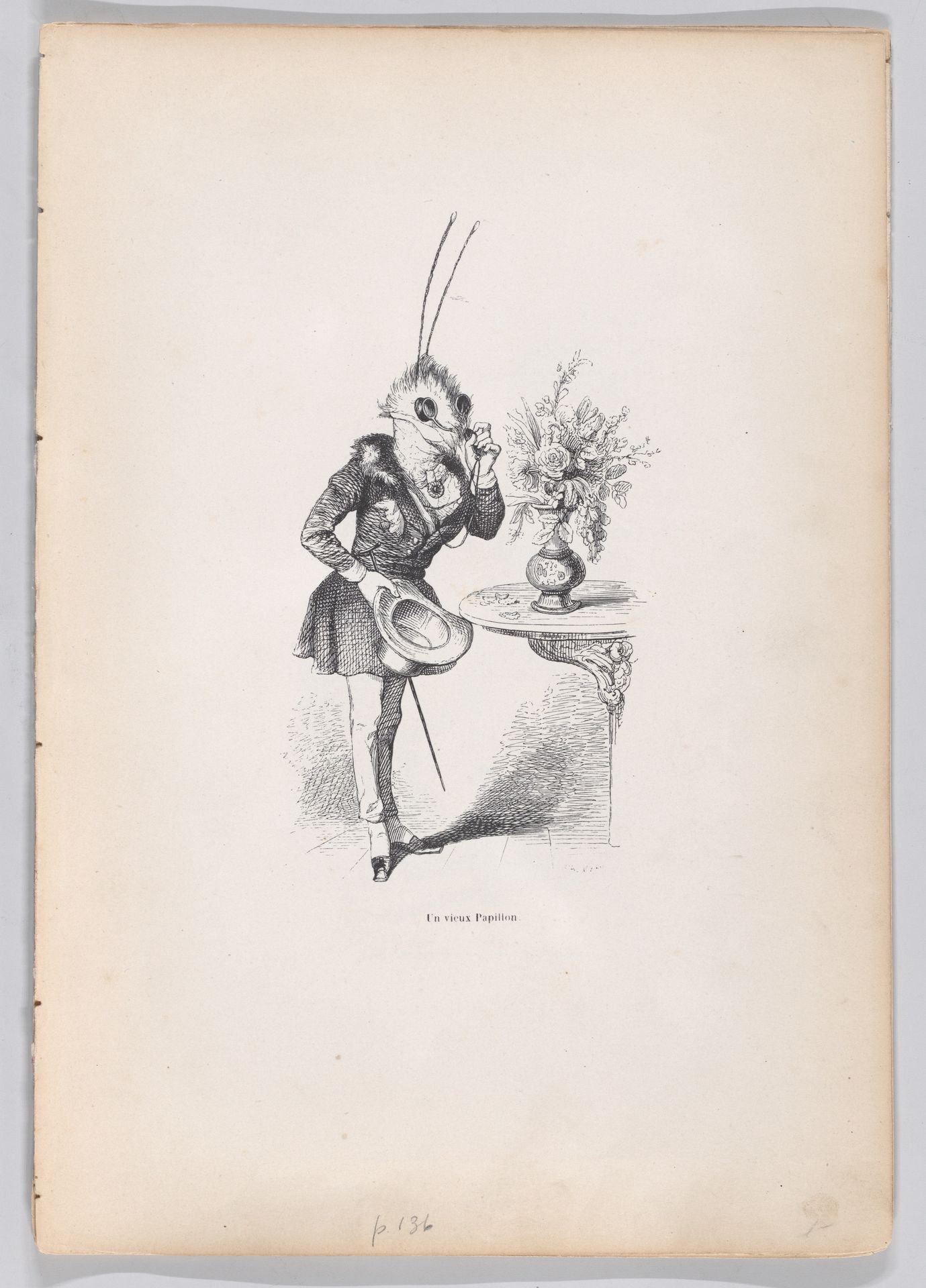 "An Old Butterfly" from Scenes from the Private and Public Life of Animals by J. J. Grandville