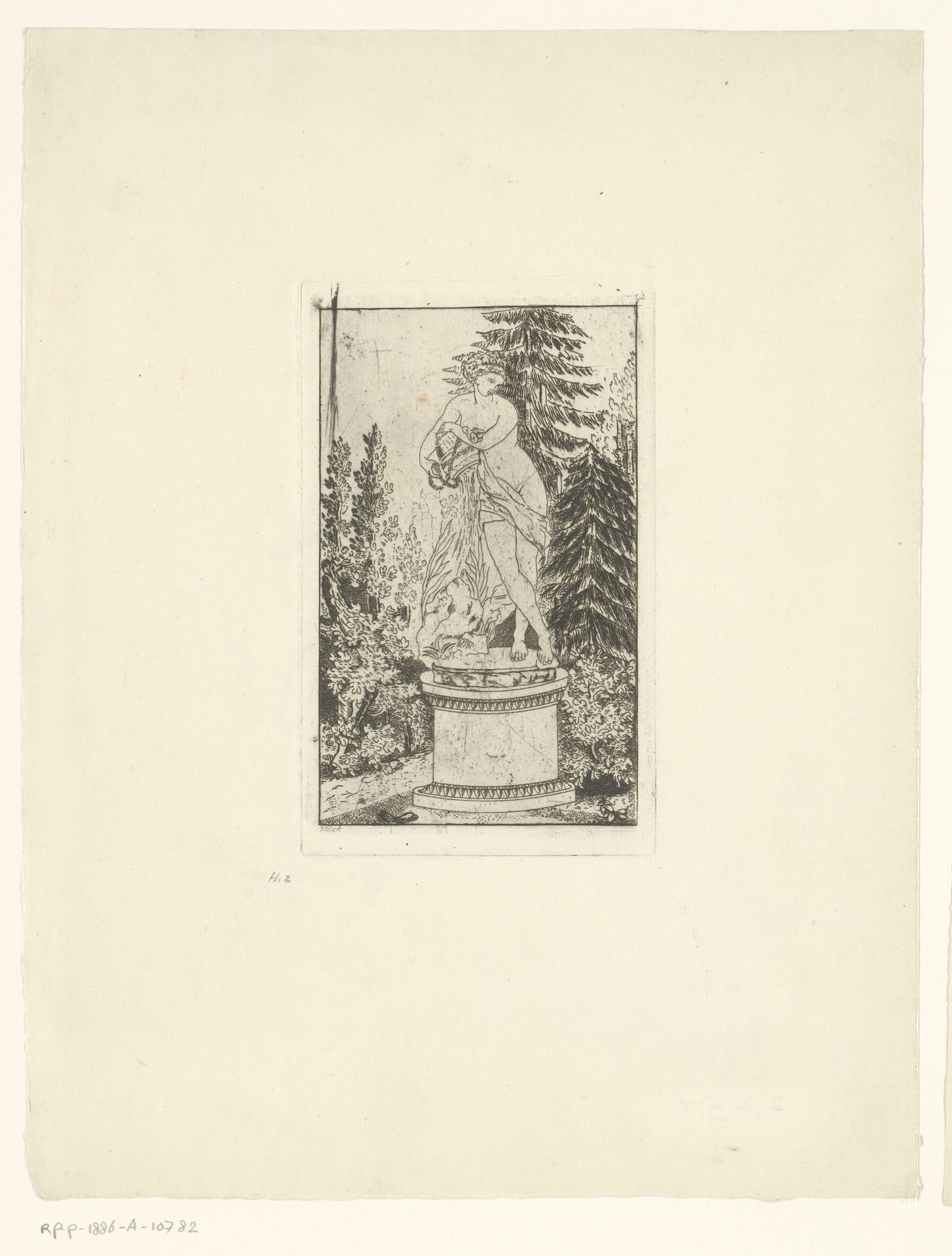 Standbeeld van een nimf met waterkruik by De Vinck (Baron)