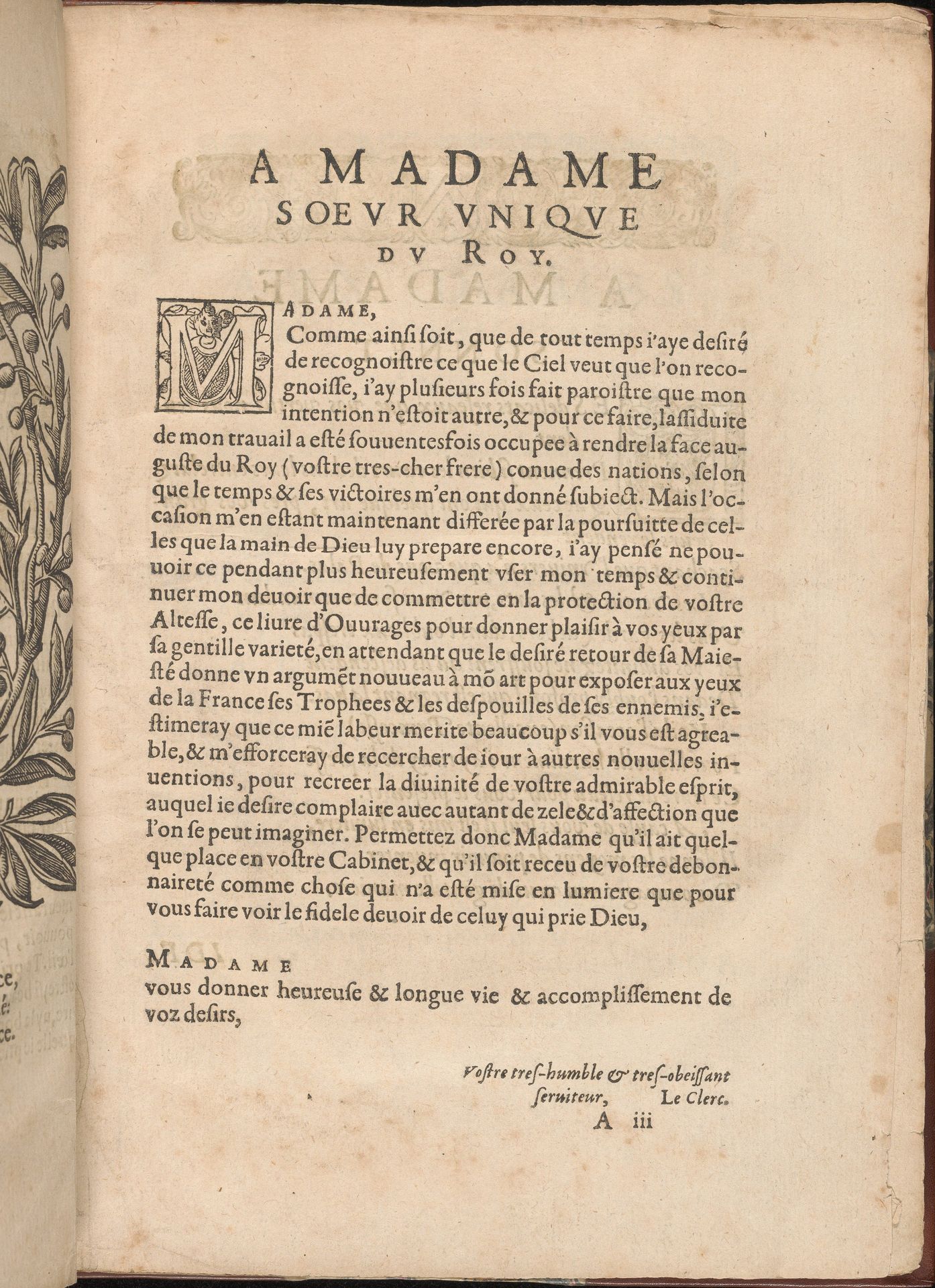 Les Secondes Oeuvres, et Subtiles Inventions De Lingerie du Seigneur Federic de Vinciolo Venitien, page 3 (recto) by Federico de Vinciolo