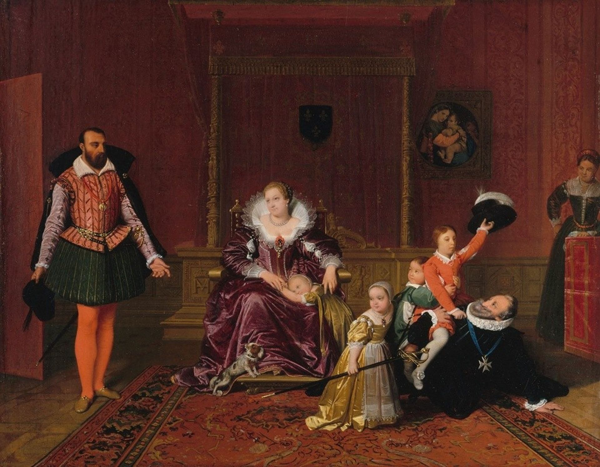 Henri IV jouant avec ses enfants au moment où l’ambassadeur d’Espagne est admis en sa présence by Jean Auguste Dominique Ingres