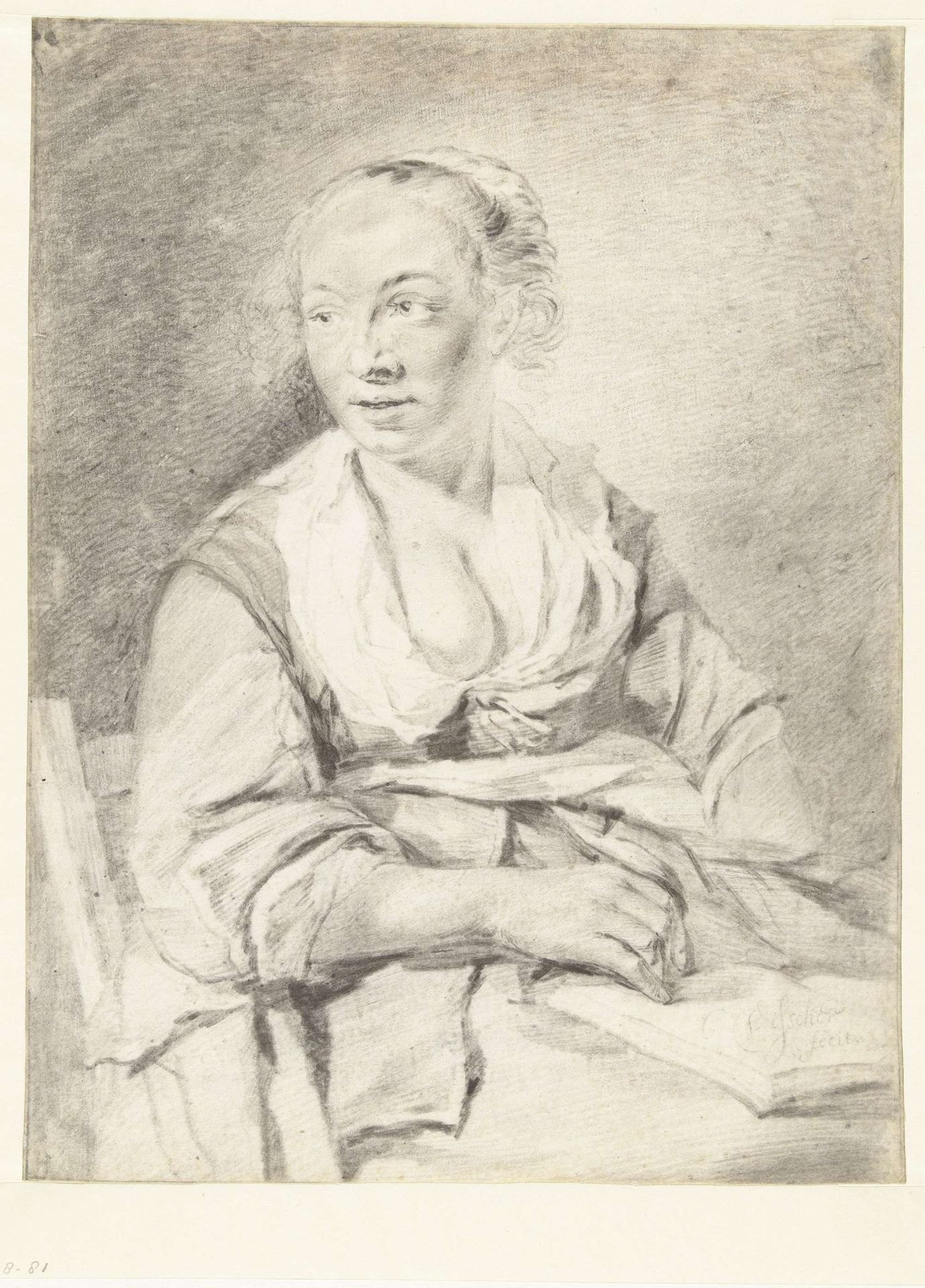 Seated Woman with a Book in her Lap by Cornelis Visscher