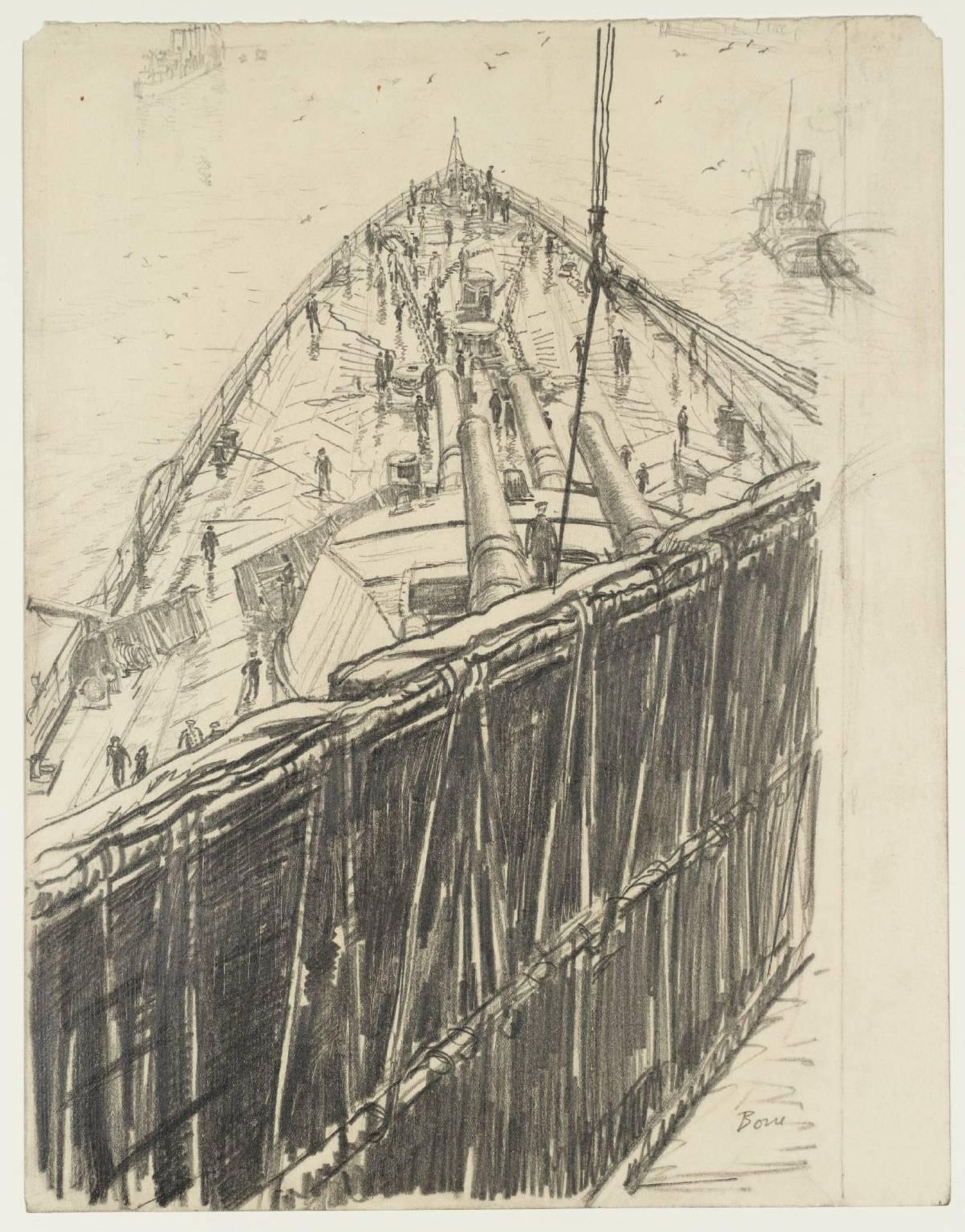 From the Bridge of a Battleship by  Sir Muirhead Bone