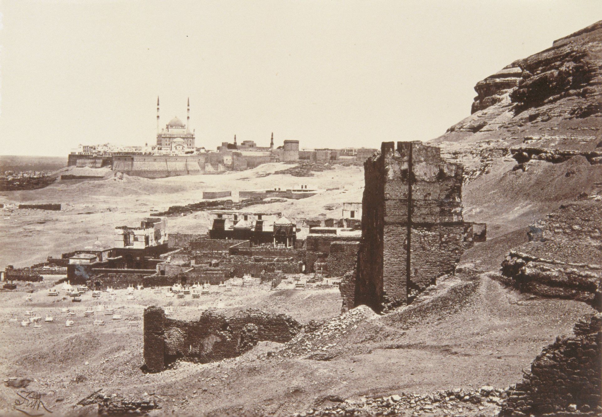 The Citadel of Cairo from Below Gebel El-Mukattam by Francis Frith