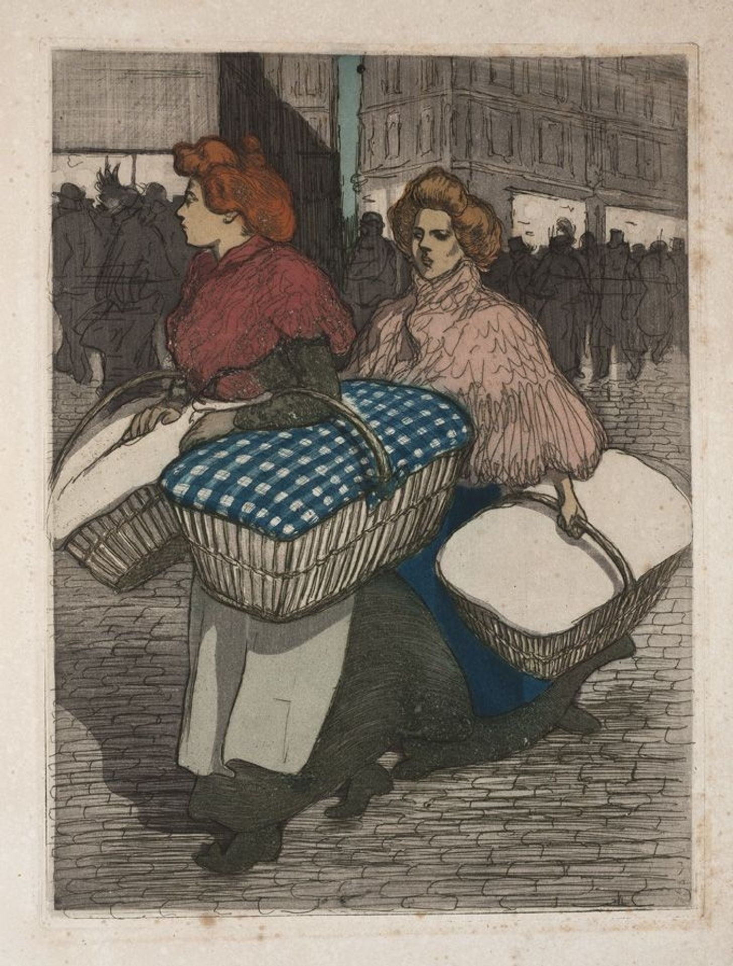 Laundresses are carrying linnen by Théophile Alexandre Steinlen