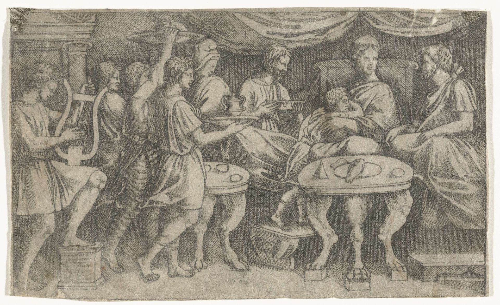 Feestmaal van Dido en Aeneas en Cupido vermomd als Ascanius by Anonymous