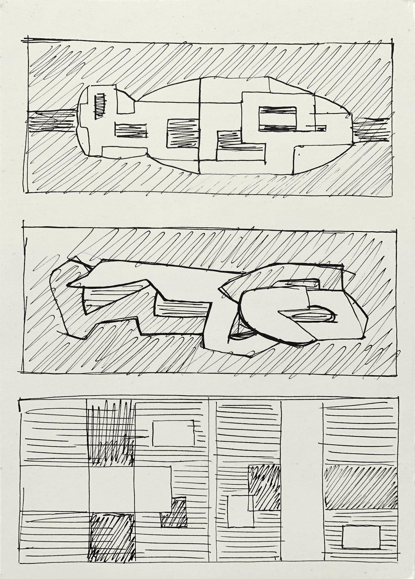 Three Abstract Compositions by Hryhorii Havrylenko