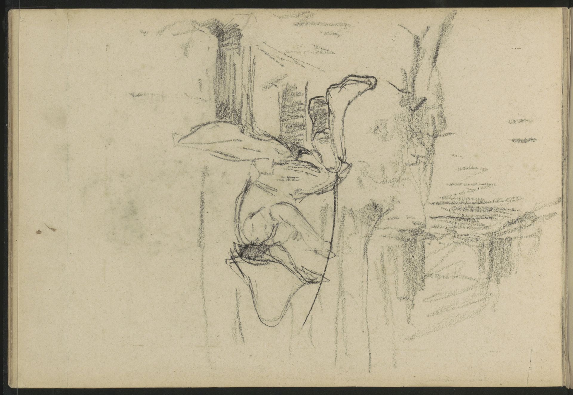 Meisje op een bank in een landschap by Willem Witsen